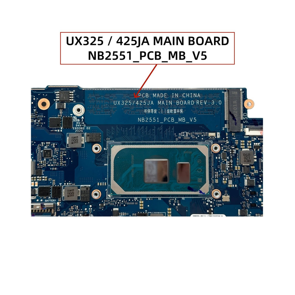 Asus ZenBook UX425JA UX325JA Motherboard for i3 i5 CPU with 8GB RAM - Bighao-Era Laptop part
