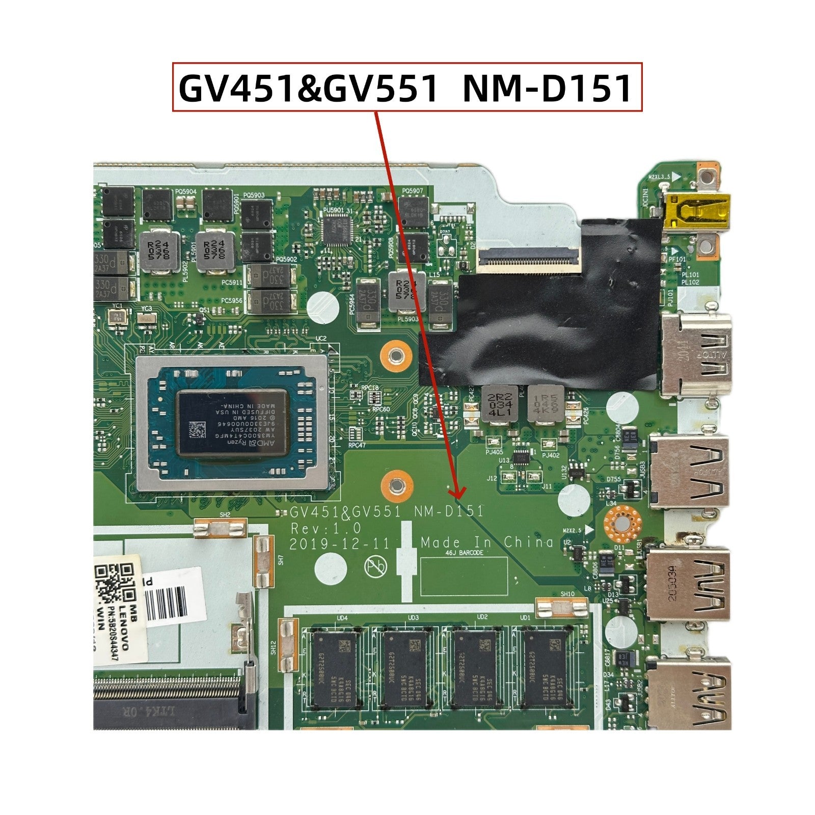 Lenovo IdeaPad V15-ADA Motherboard NM-D151 - High-Quality Replacement 0/4GB-RAM 5B20S44347 - Bighao-Era Laptop part