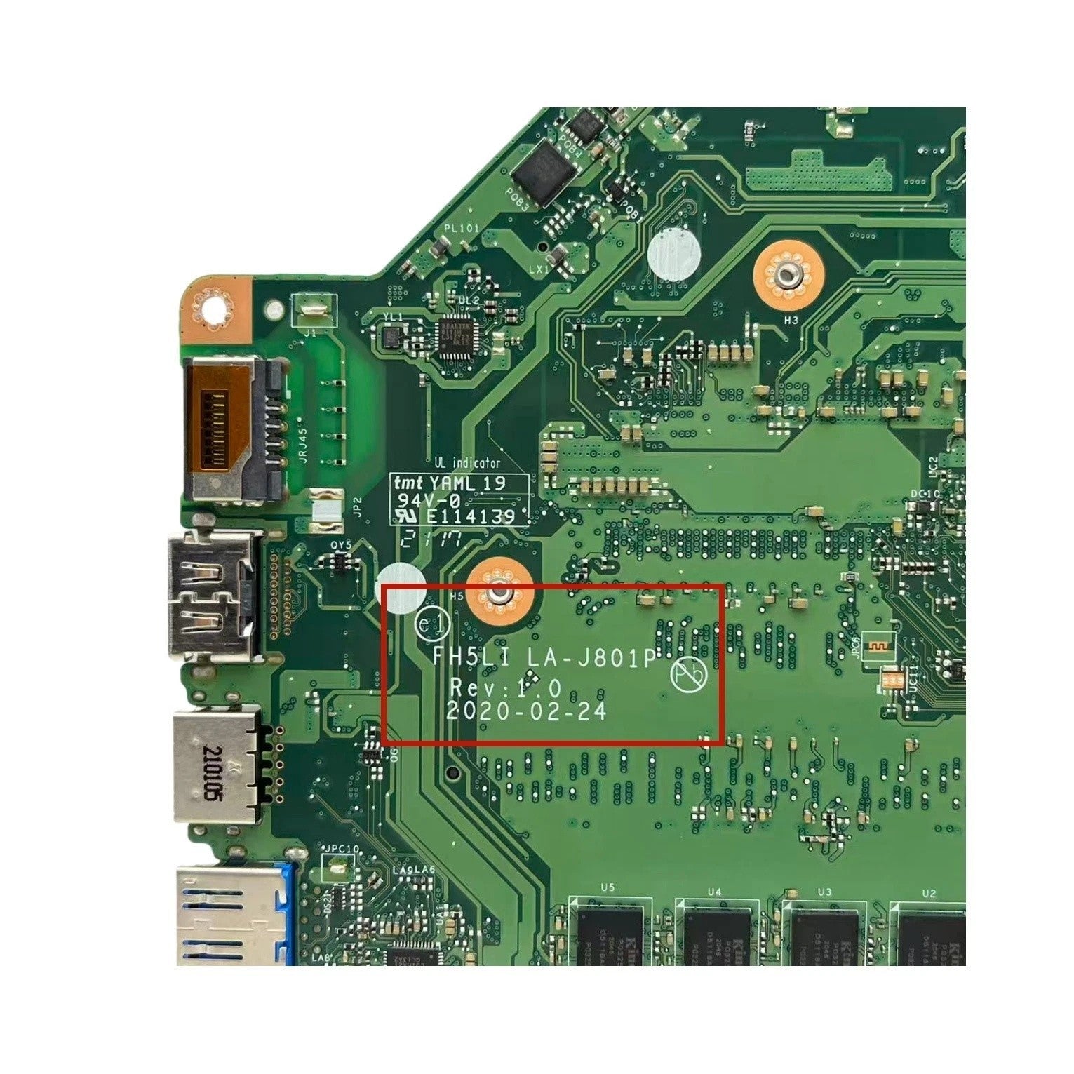 For LA-J801P Acer Aspire A515-56 Motherboard NBHS511005 i7-1035G7 CPU 4GB-RAM - Bighao-Era Laptop part