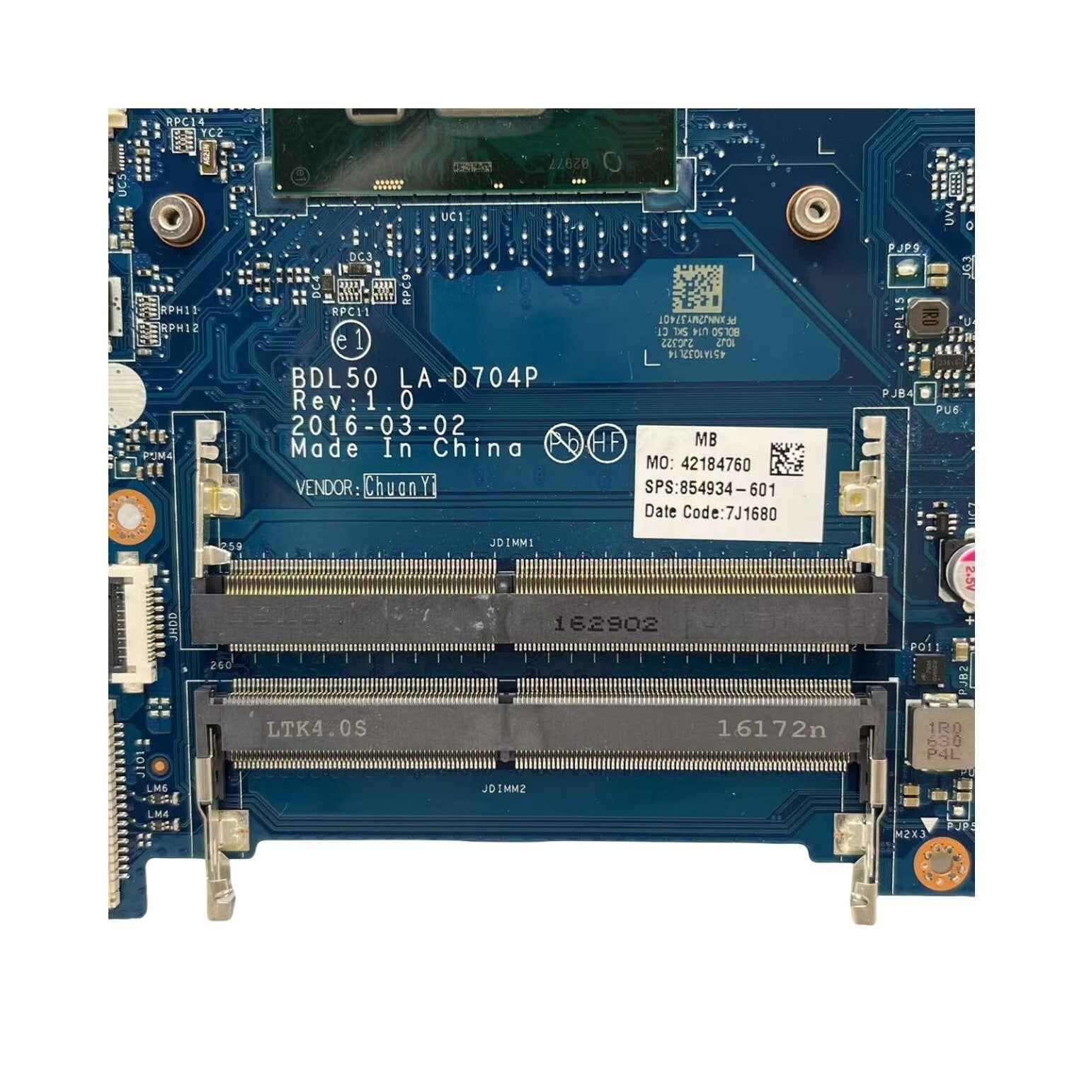 BDL50 LA-D704P HP 15-AY Motherboard 854934-601 with i7-6500U CPU - Bighao-Era Laptop part