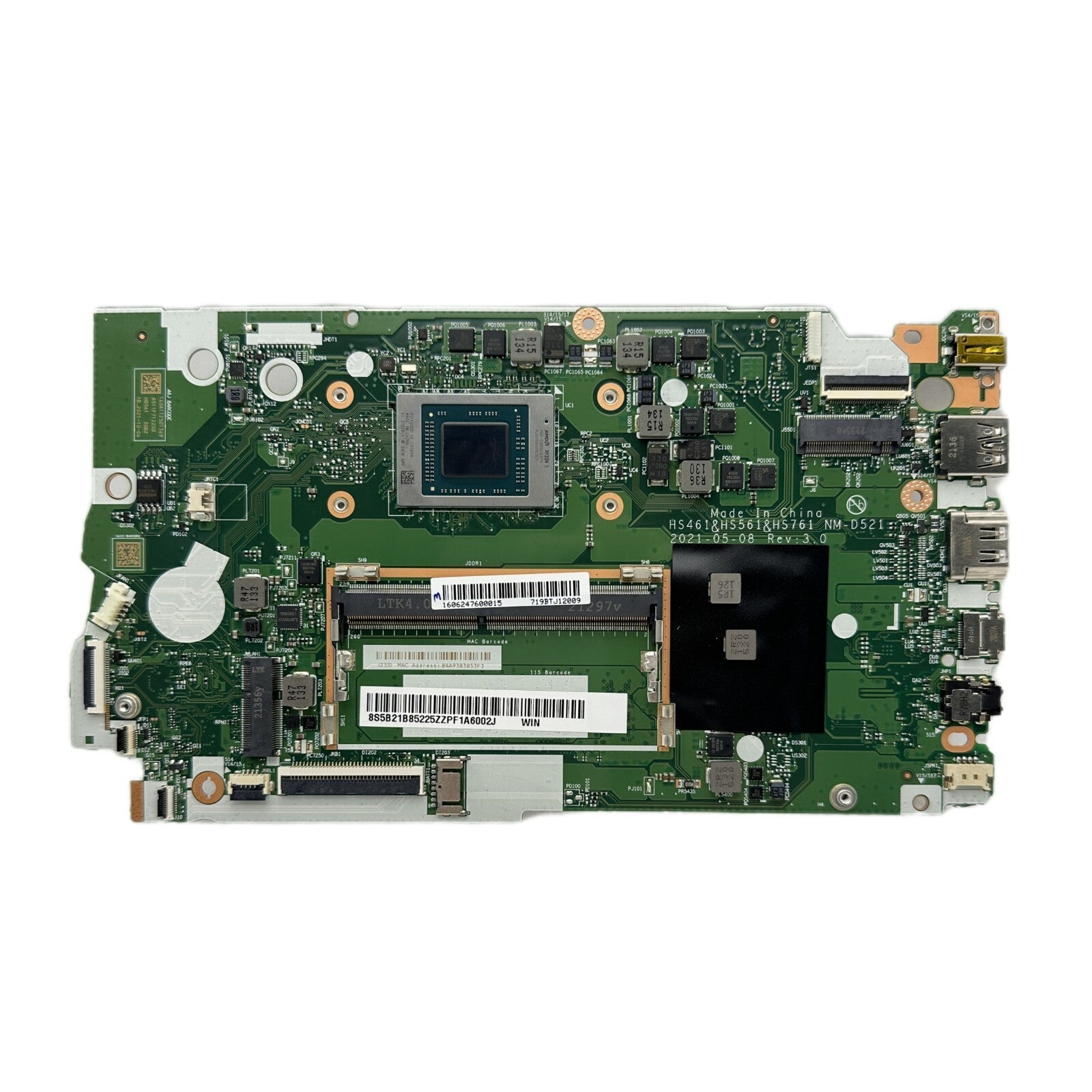 5B21B85225 Lenovo IdeaPad 3-15ALC6 Motherboard NM-D521 R3 R5 R7 CPU 4GB-RAM - Bighao-Era Laptop part
