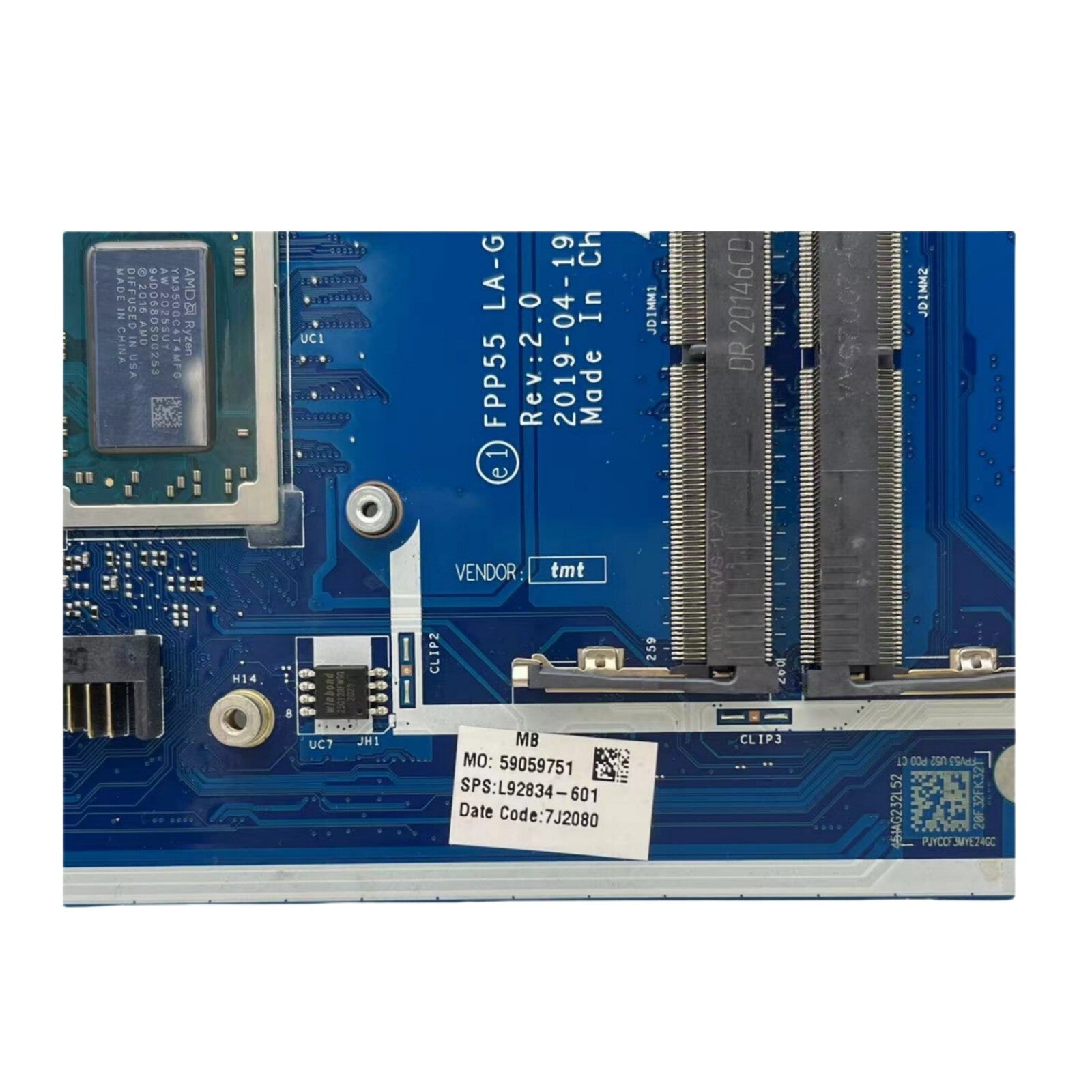 LA-G07JP For HP 15T-DB 15-DB 255 G7 Motherboard Ryzen 5 R5-3500 CPU L92834-601 - Bighao-Era Laptop part