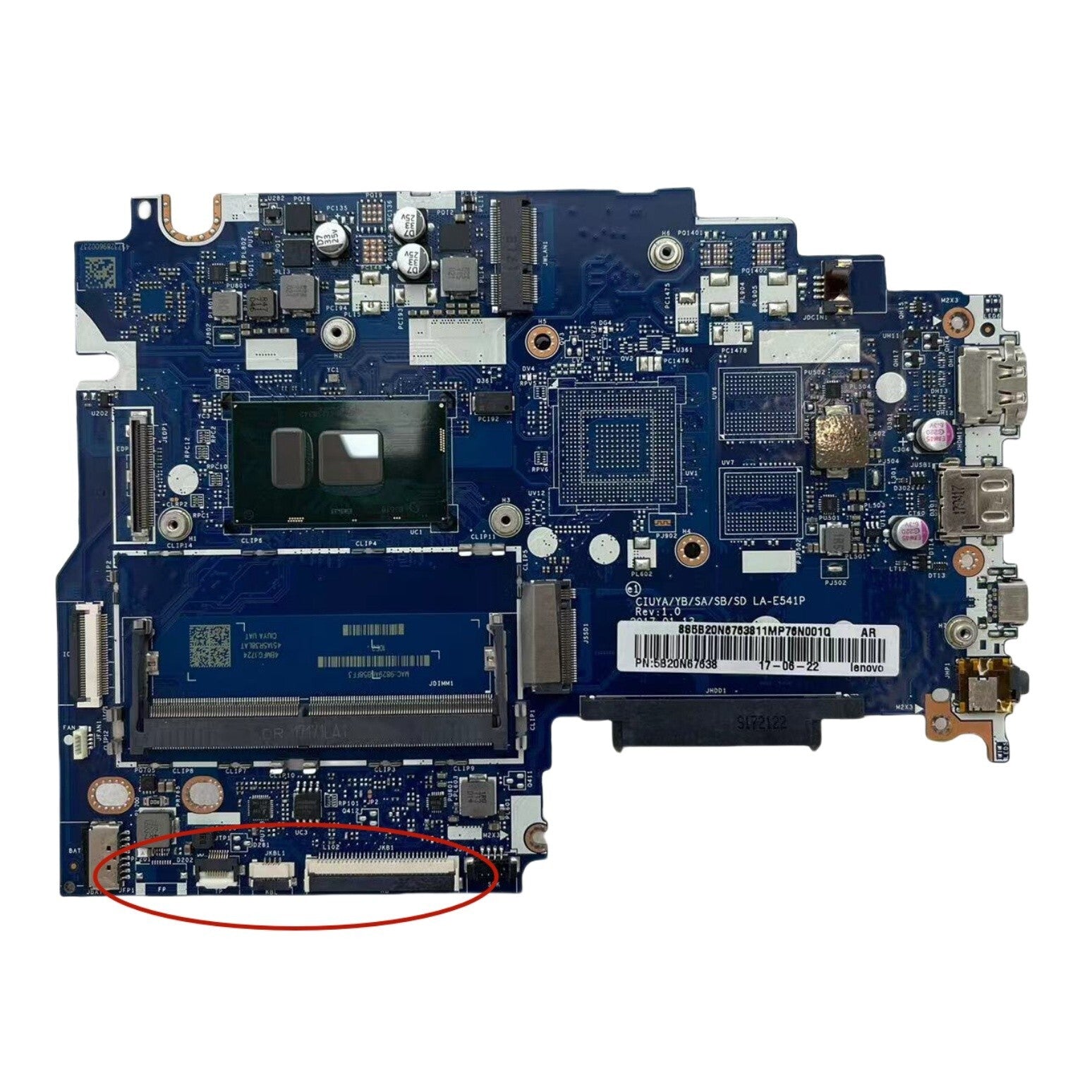 PN:5B20N67638 For Lenovo Yoga 520-14IKB Motherboard Core i5-7200U CPU LA-E541P - Bighao-Era Laptop part