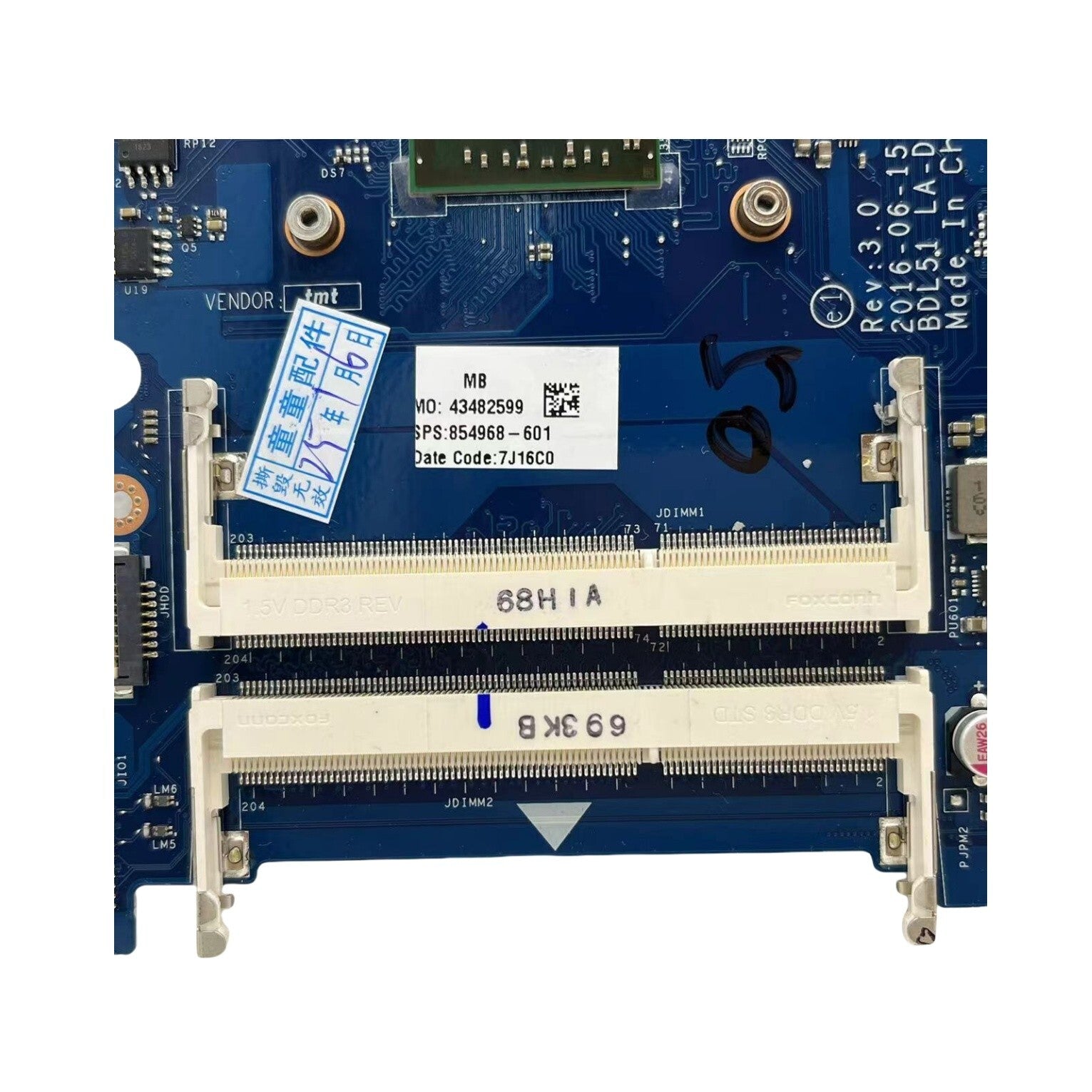 LA-D711P HP Pavilion 15-BA Motherboard with E2-7110 CPU 854968-601 - Bighao-Era Laptop part