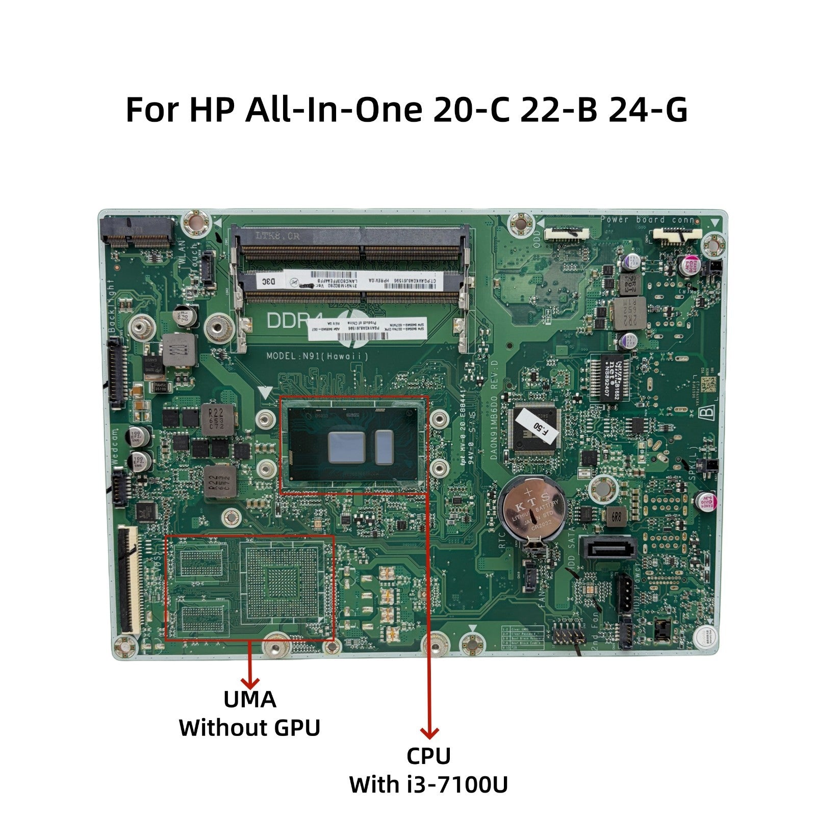 HP All-In-One 24-G Motherboard DA0N91MB6D0 for i3-7100 CPU DDR4 - Bighao-Era Laptop part