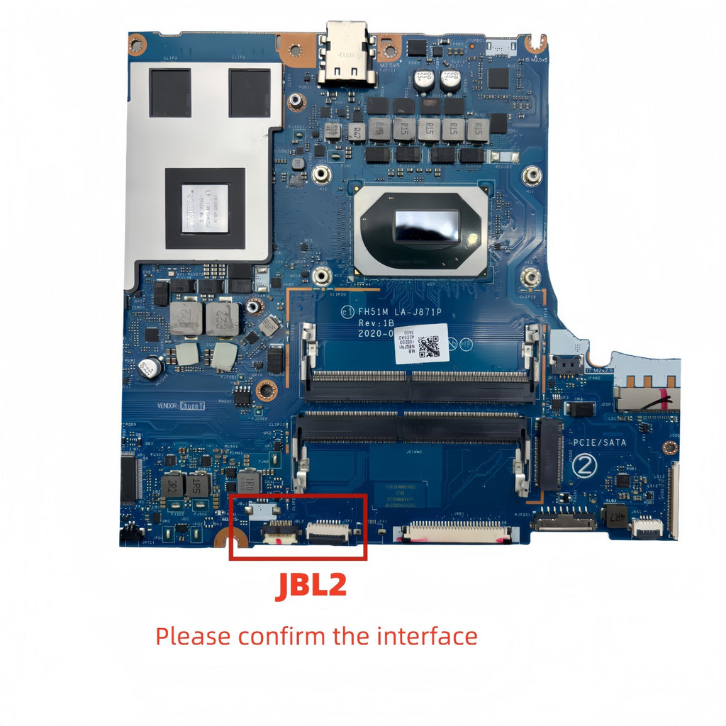 LA-J871P Motherboard Acer Nitro 5 AN517-52 AN515-55 i7-10750H 1650Ti-4GB Replacement - Bighao-Era Laptop part