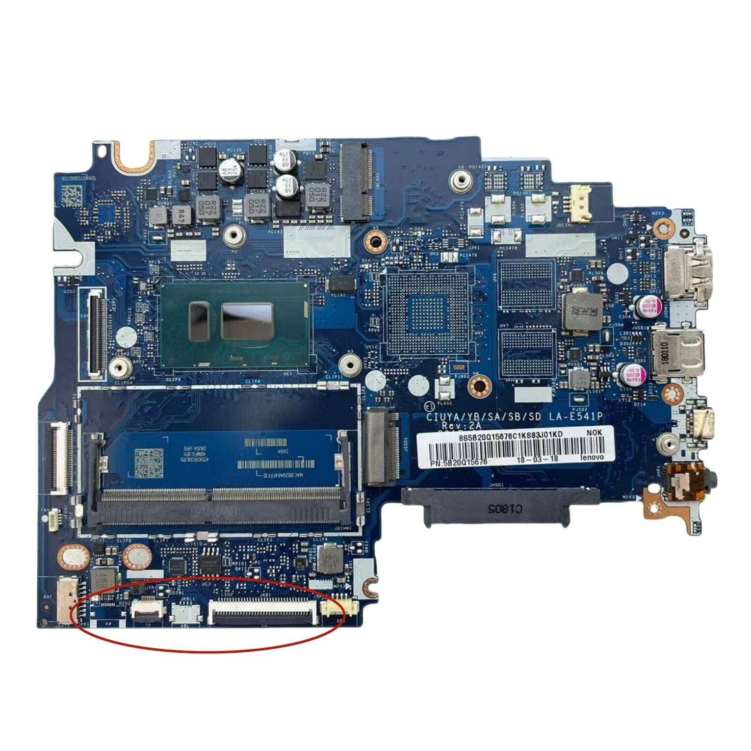 Lenovo Yoga 520-14IKB Motherboard LA-E541P i5-8250U 5B20Q15676 Upgrade - Bighao-Era Laptop part