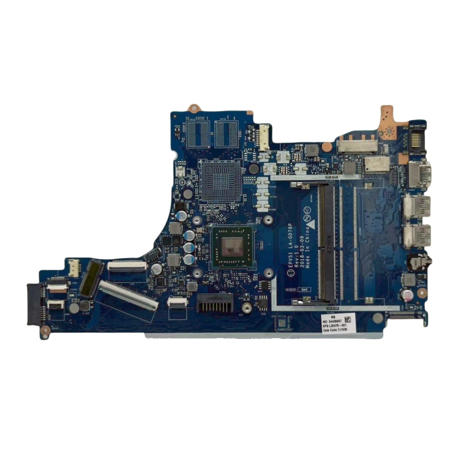 HP 15-DB Laptop Motherboard LA-G078P EPV51 L20478-601 UMA with A6-9225 CPU - Bighao-Era Laptop part
