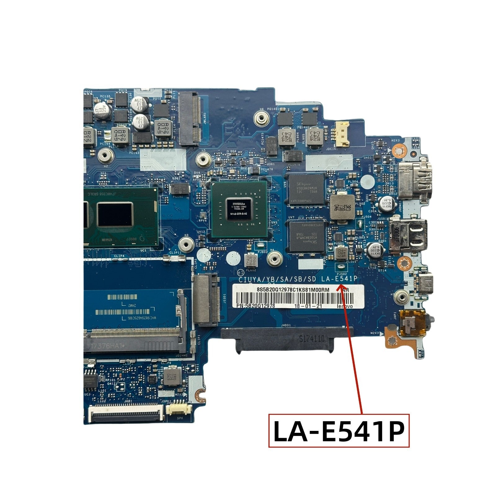 Lenovo Flex 5-1570 Motherboard LA-E541P with i7-8550U and 940M-2GB - Bighao-Era Laptop part