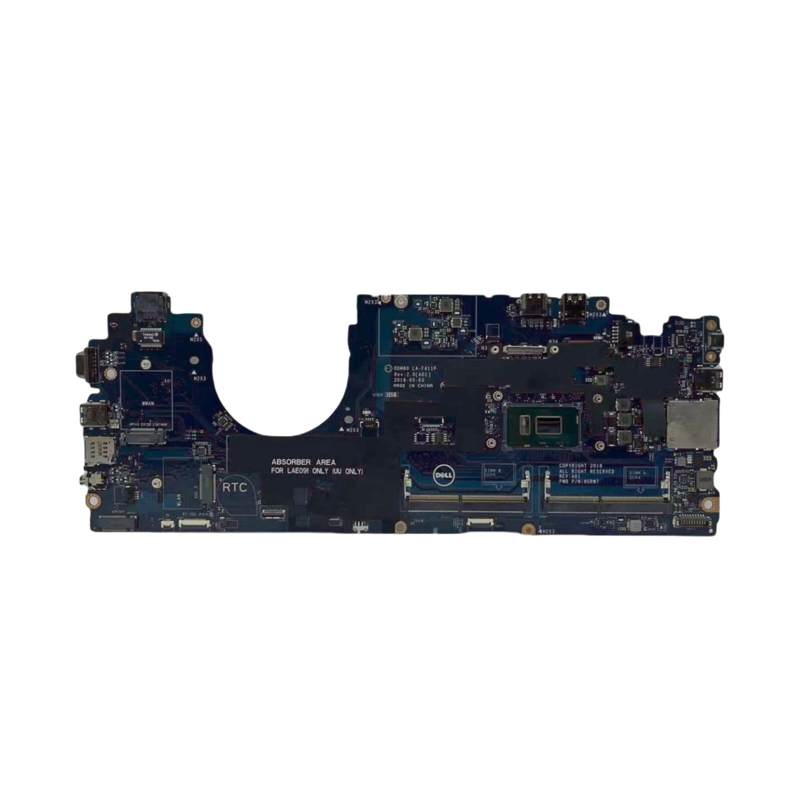 LA-F411P Dell Latitude 15 5590 Motherboard for Dell Latitude 15 5590 Laptop CN-018JMR i5-8250U - Bighao-Era Laptop part