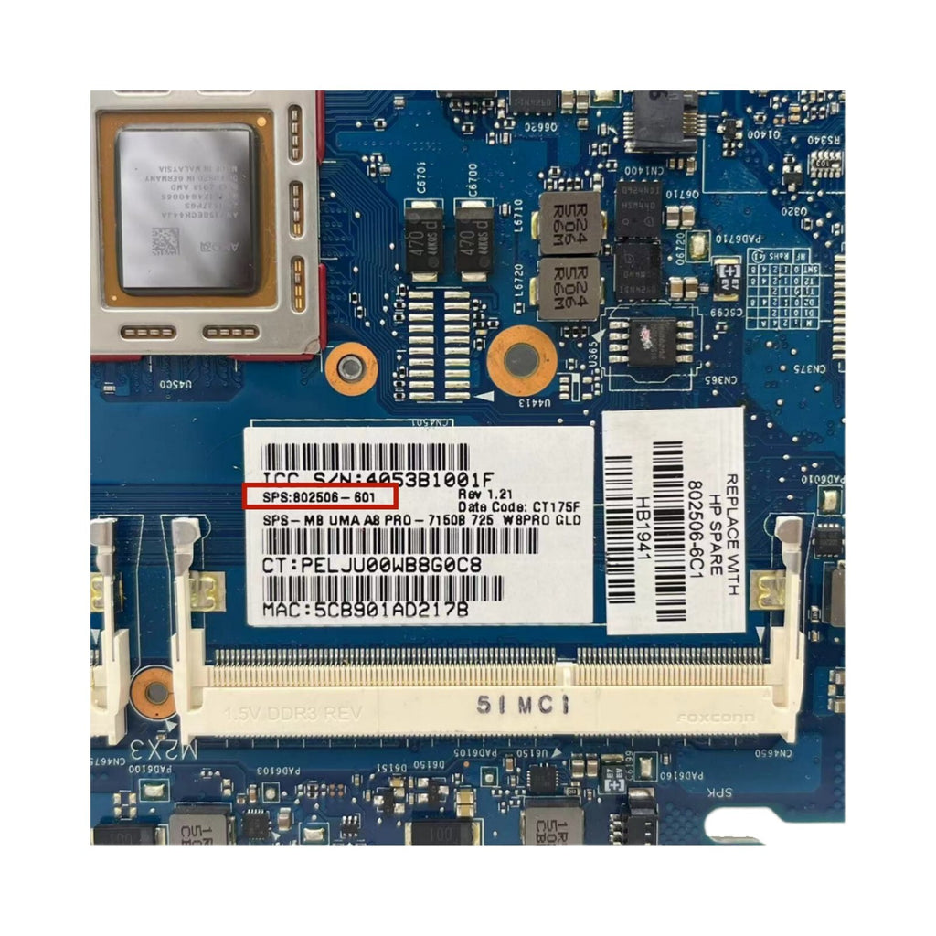 HP Elitebook 725 G2 Motherboard 6050A2631301 with A8 Pro-7150B CPU - Bighao-Era Laptop part
