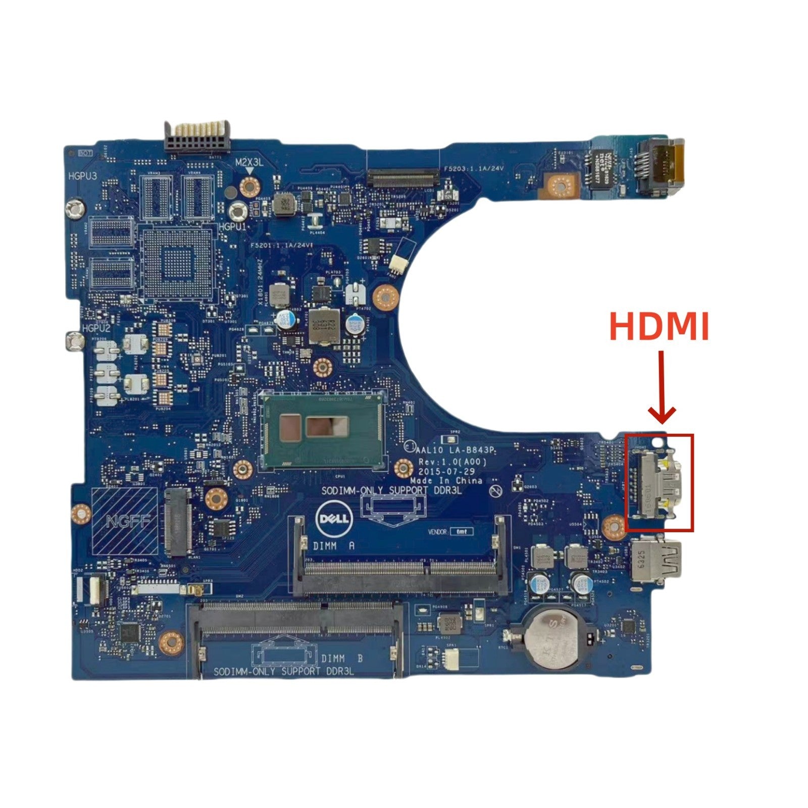LA-B843P Dell Inspiron 15 5558 Motherboard 0NRNP9 Celeron 3205U UMA Replacement - Bighao-Era Laptop part