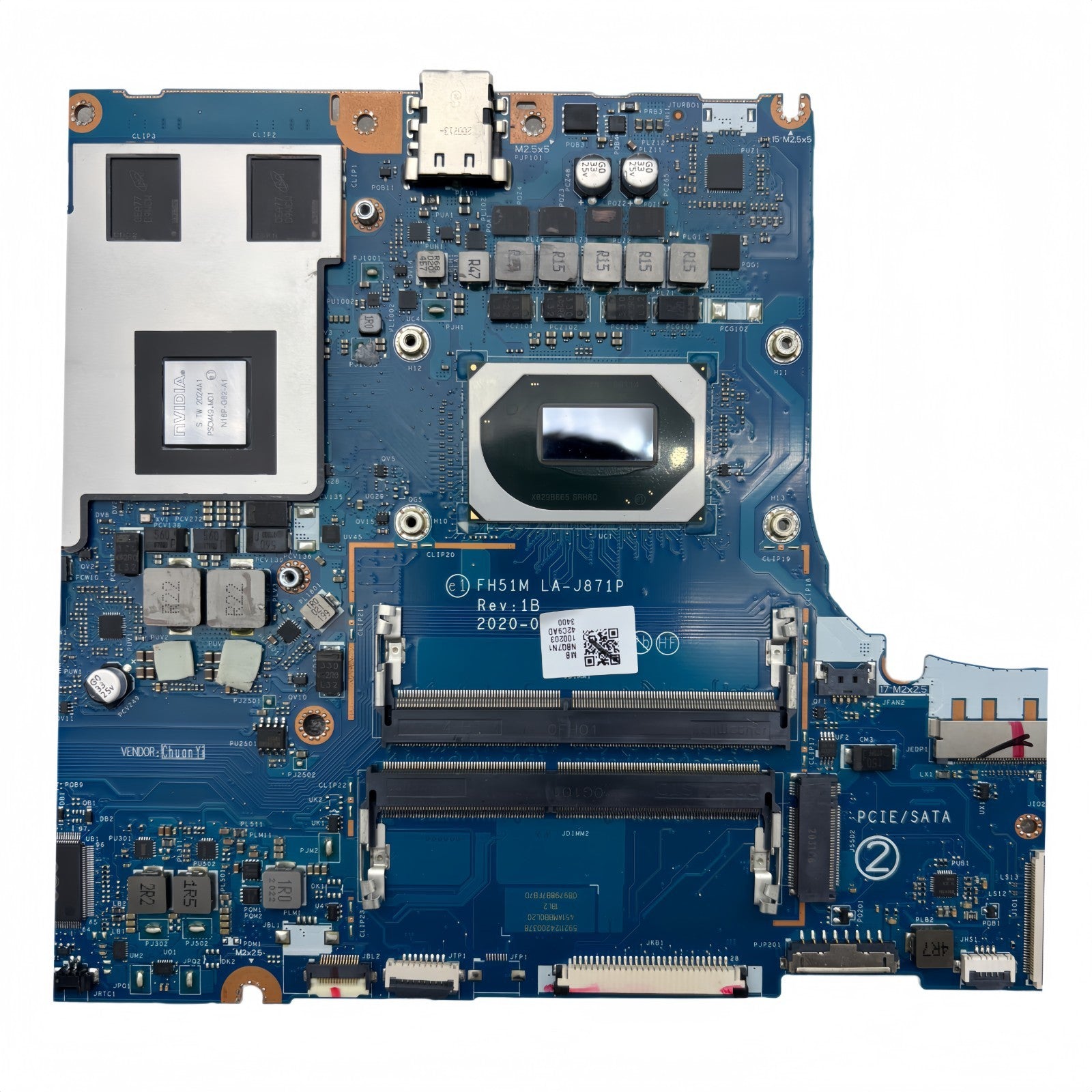 LA-J871P Motherboard Acer Nitro 5 AN517-52 AN515-55 i7-10750H 1650Ti-4GB Replacement - Bighao-Era Laptop part