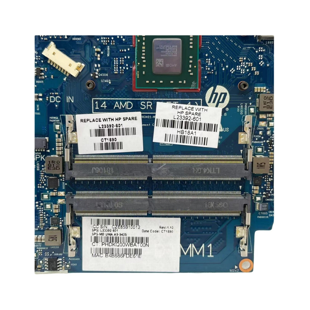 HP 14-CM Motherboard 6050A2983401 for L23392-001 L23392-601 with A9-9425 CPU - Bighao-Era Laptop part