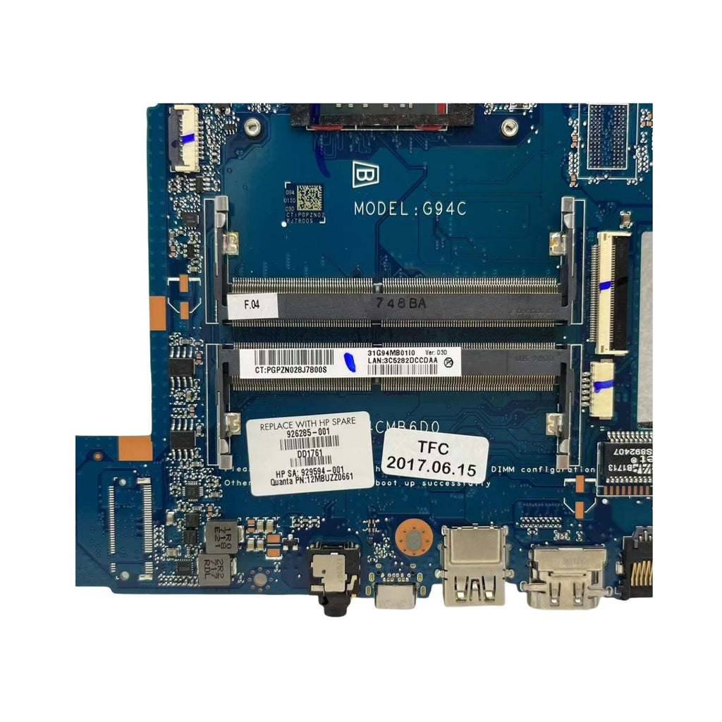 HP Pavilion 15-CD Motherboard DAG94CMB6D0 with A6-9220P CPU 926285-001 - Bighao-Era Laptop part