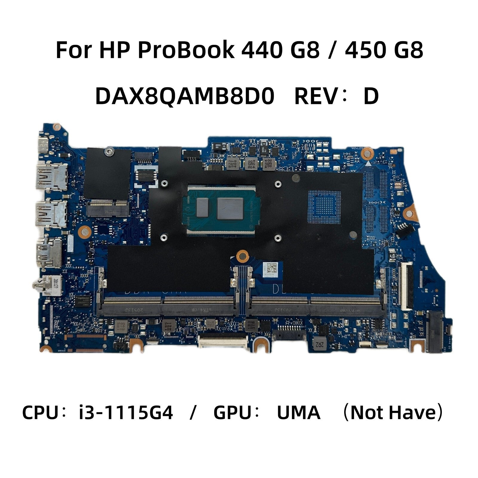 HP ProBook 440 G8 Motherboard DAX8QAMB8D0 with i3-1115G4 CPU for ProBook 440 G8 and 450 G8 - Bighao-Era Laptop part