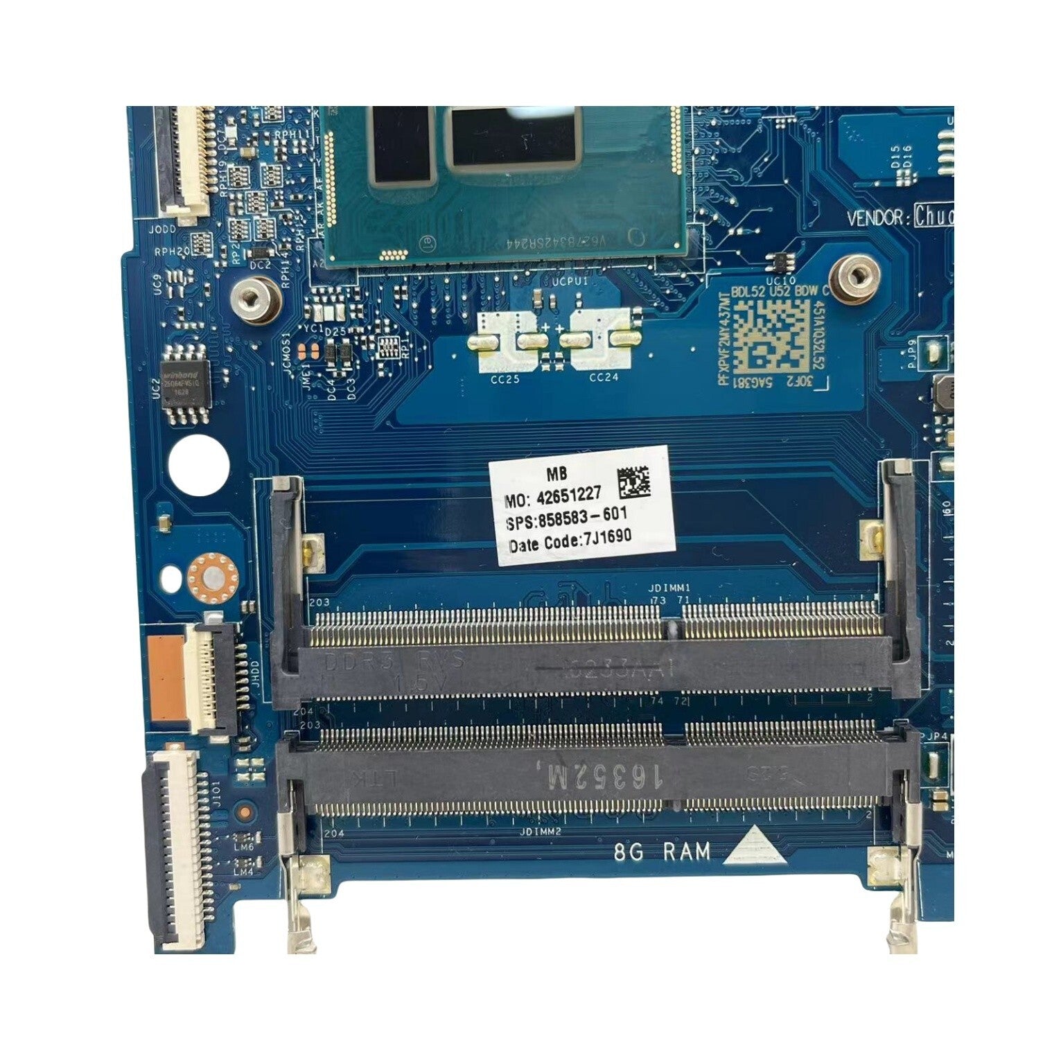 858583-601 For HP 250 G5 Laptop Motherboard With i3-5005U CPU BDL50 LA-D703P - Bighao-Era Laptop part