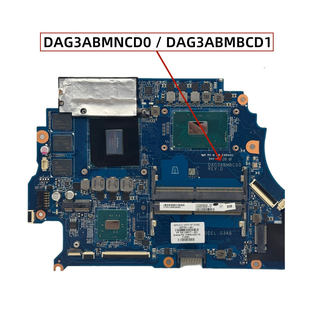 HP Omen 15-CE Motherboard i5-7300HQ i7-7700HQ GTX1060-6GB DAG3ABMBCD1 929486-601 - Bighao-Era Laptop part