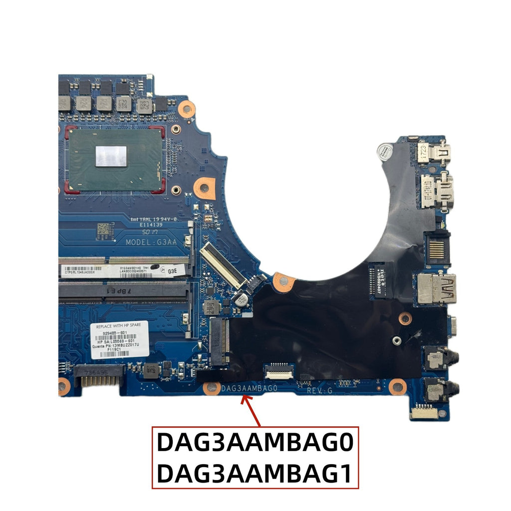 HP Omen 15-CE Motherboard DAG3AAMBAG0 for i5-7300HQ i7-7700HQ CPU GTX1050 - Bighao-Era Laptop part