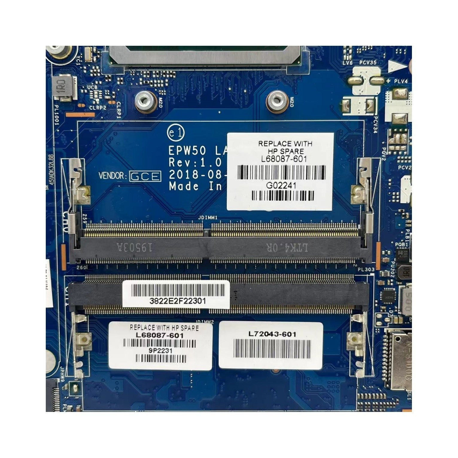 LA-G07FP HP 15-DA Motherboard with i5-8265U CPU L49975-601 - Bighao-Era Laptop part