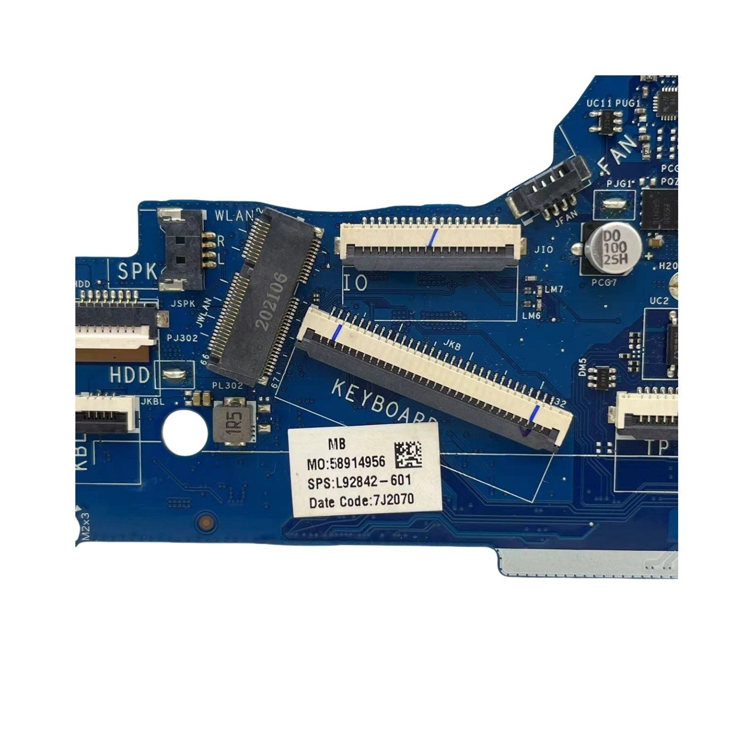 GPI52 LA-J951P HP 250 G7 Motherboard with i3-1005G1 CPU L92842-601 - Bighao-Era Laptop part