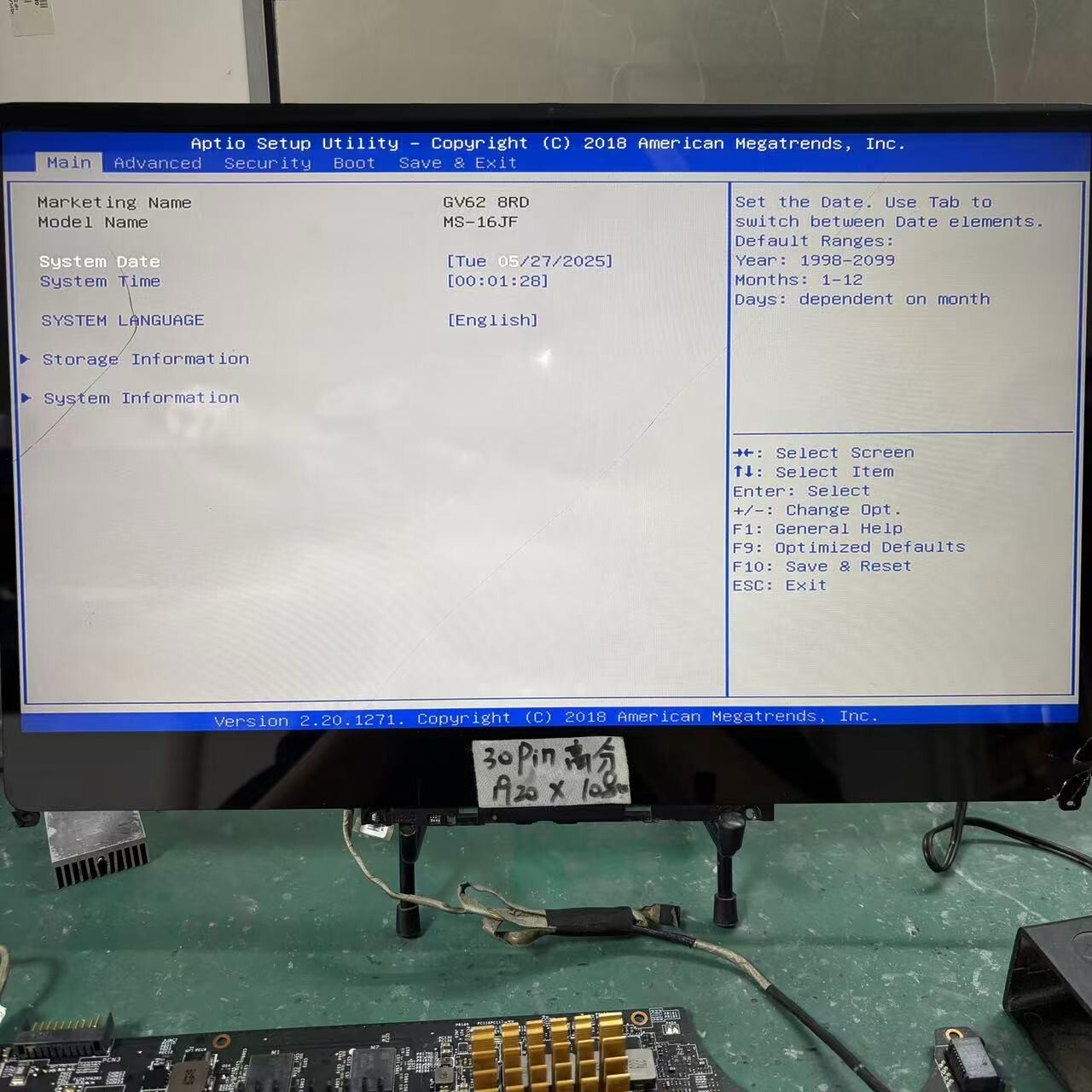 MSI GV62 8RD Motherboard MS-16JF1 with i7-8750H CPU and GTX1050Ti 4GB-GPU DDR4 - Bighao-Era Laptop part