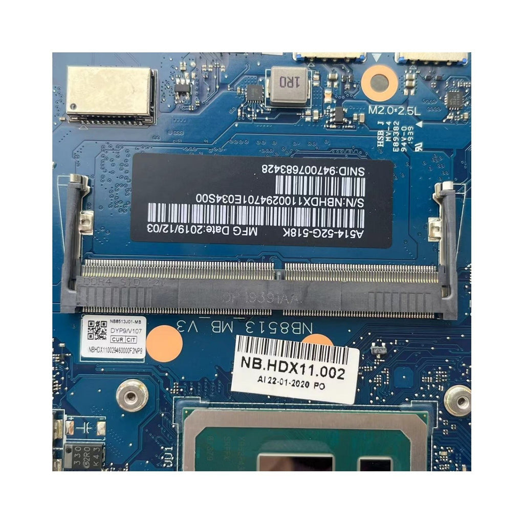 Acer Aspire A514-52G Motherboard NB8513_MB_V3 i5-8265U 4GB MX250 2GB-GPU - Bighao-Era Laptop part