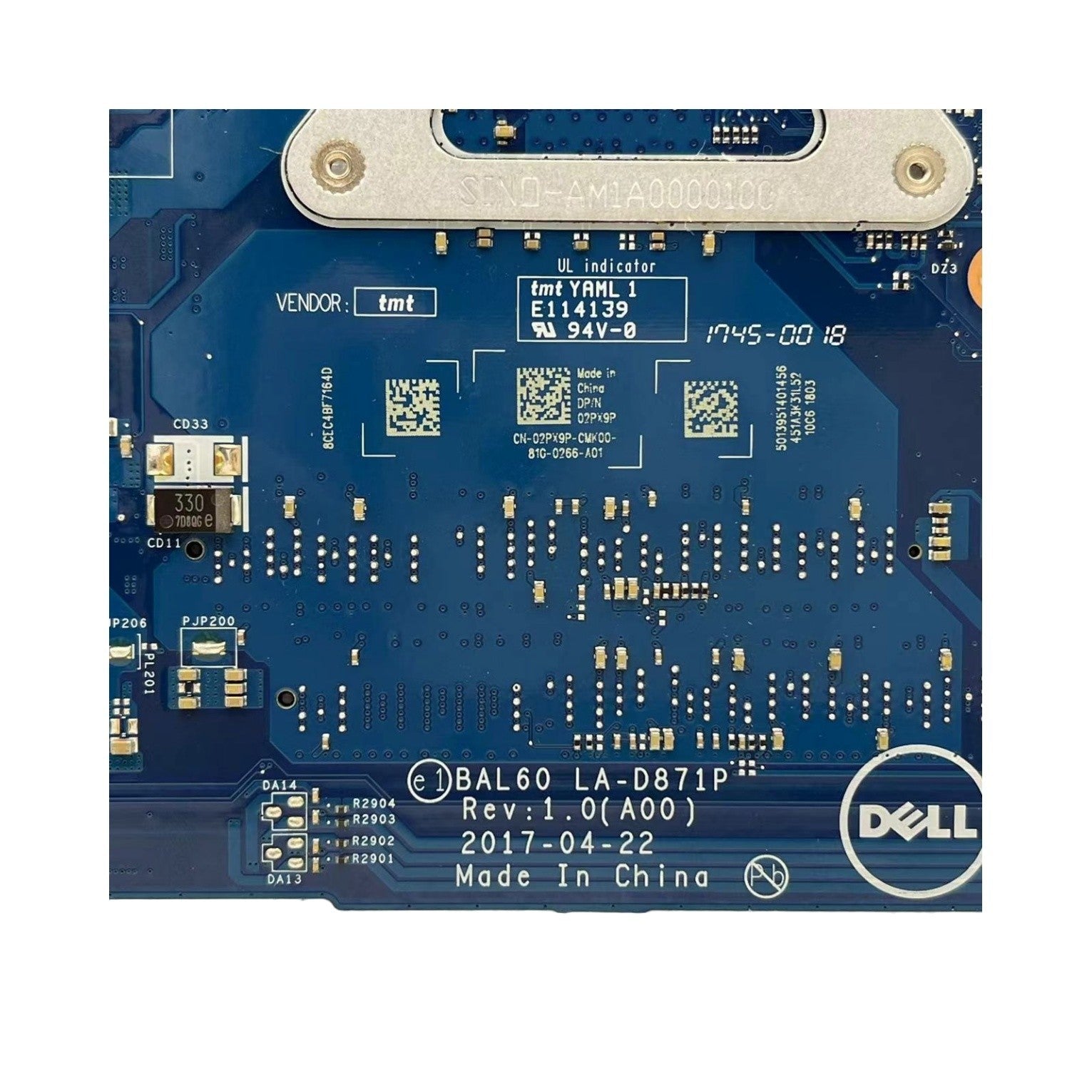 BAL60 LA-D871P 02PX9P UMA For Dell Inspiron 5566 Laptop Motherboard i7-7500U CPU - Bighao-Era Laptop part