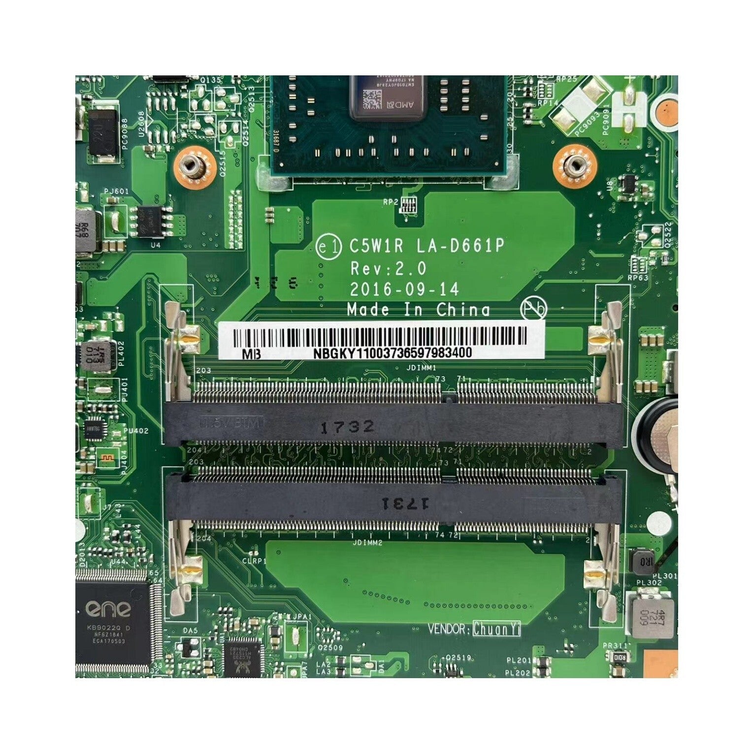 C5W1R LA-D661P For Acer Aspire ES1-523 Laptop Motherboard E1-7010 CPU NBGGT11003 - Bighao-Era Laptop part