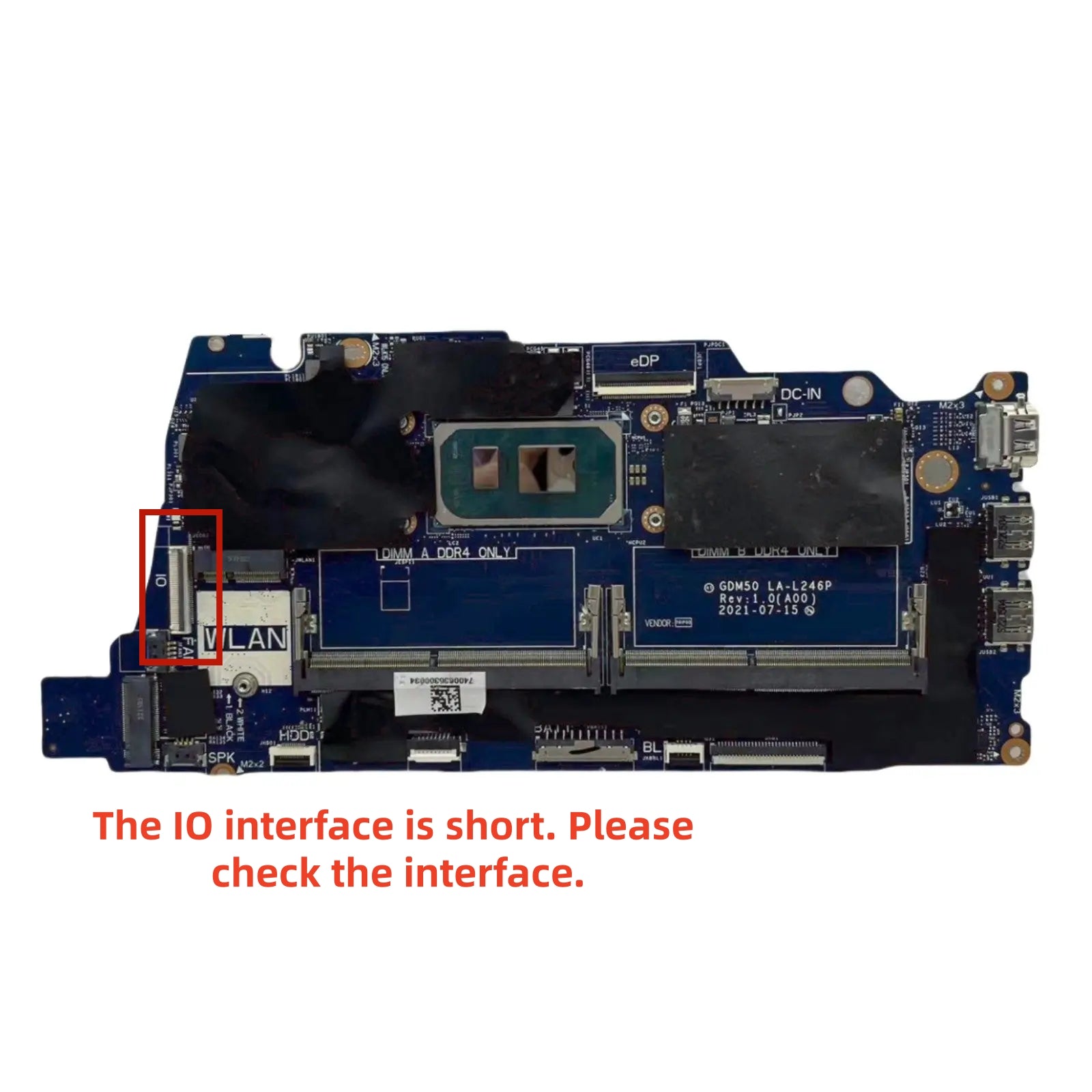 0XMF7W LA-L246P Motherboard for DELL Inspiron 15 3511 Laptop i5-1135G7 - Bighao-Era Laptop part