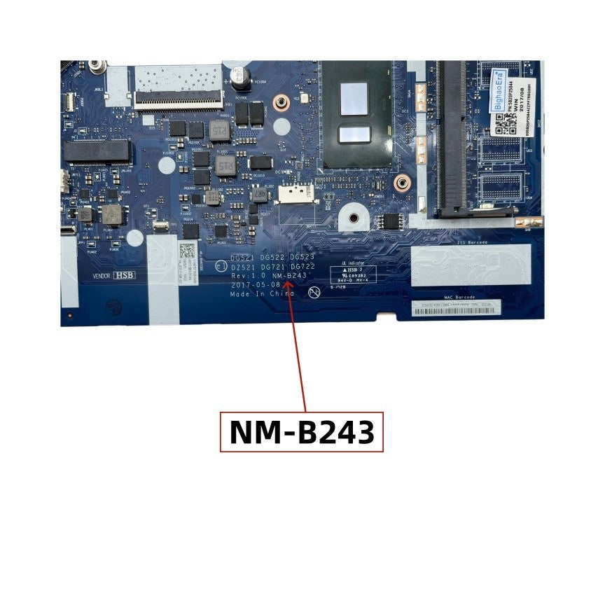 NM-B243 Lenovo Ideapad 320-17IKB Motherboard i7-7500U 940MX 4G-GPU 0GB-RAM - Bighao-Era Laptop part