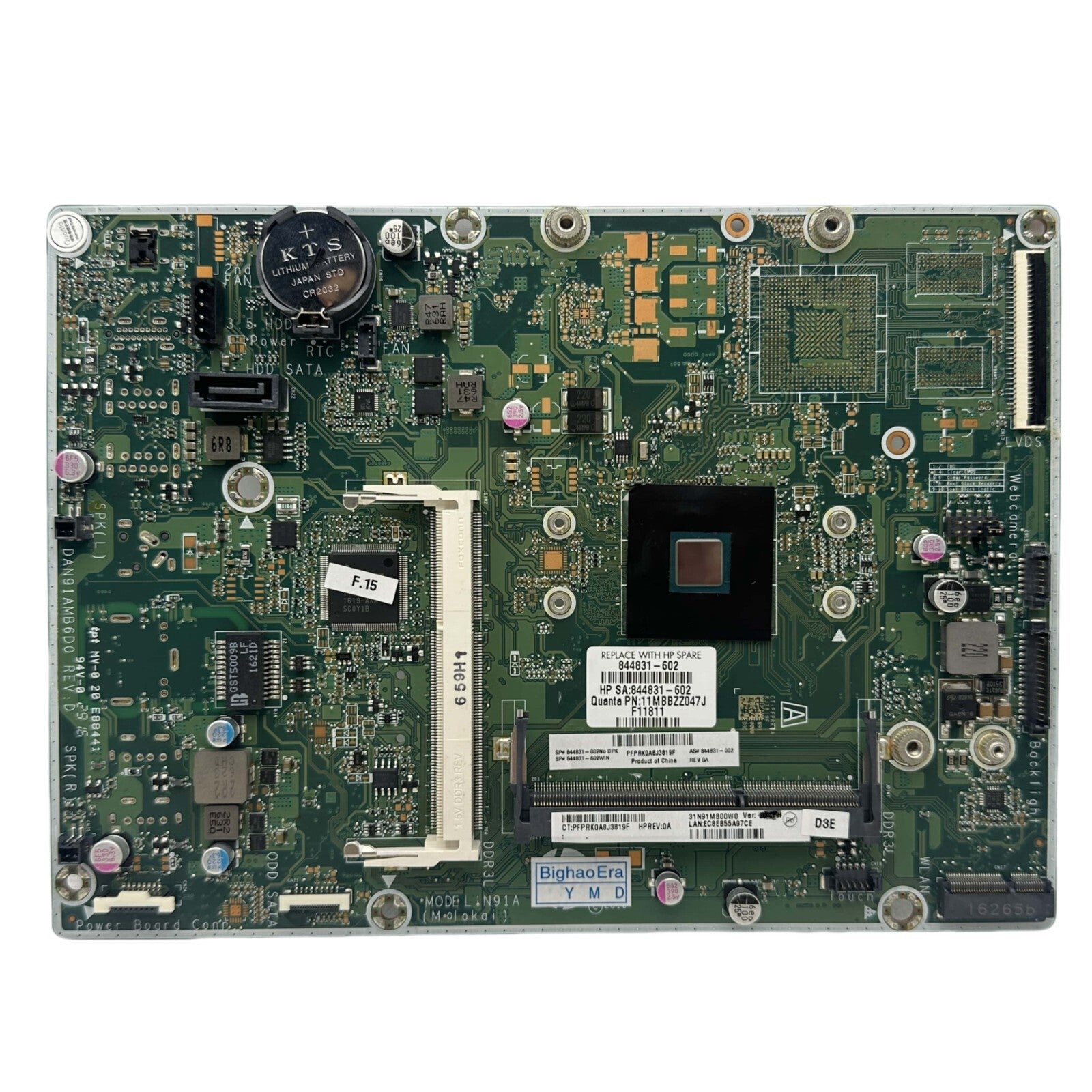 HP 22-B013W Motherboard DAN91AMB6D0 844831-601 - Replacement for All-in-One Model J3710 CPU DDR3 - Bighao-Era Laptop part