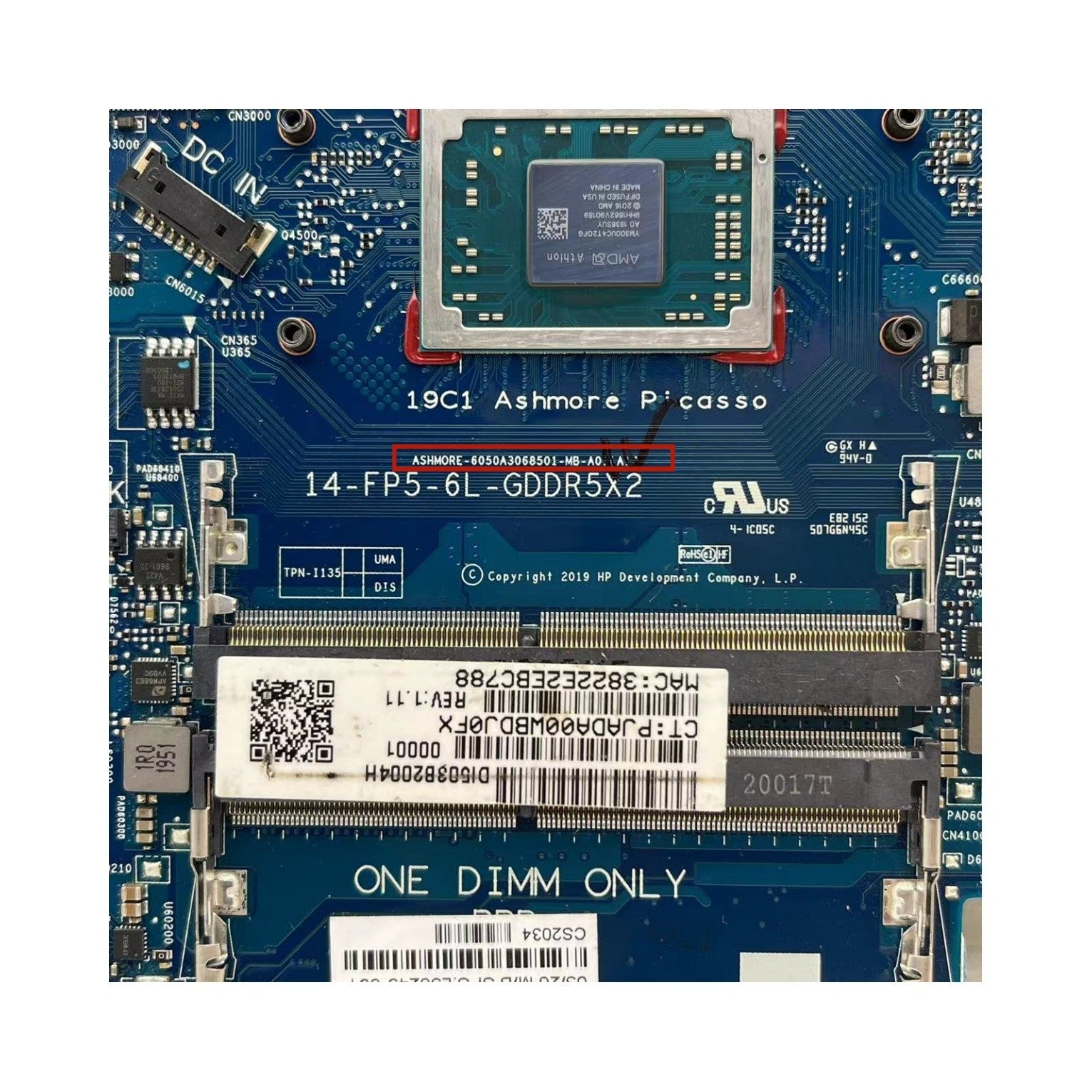 6050A3068501 UMA For HP 14-DK Laptop Motherboard AMD Athlon 300U CPU L56249-601 - Bighao-Era Laptop part