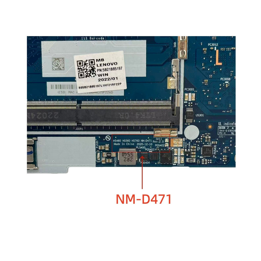 5B21B85197 Lenovo Ideapad 3-14ITL6 Motherboard NM-D471 with Pentium 7505U CPU and 4GB RAM - Bighao-Era Laptop part