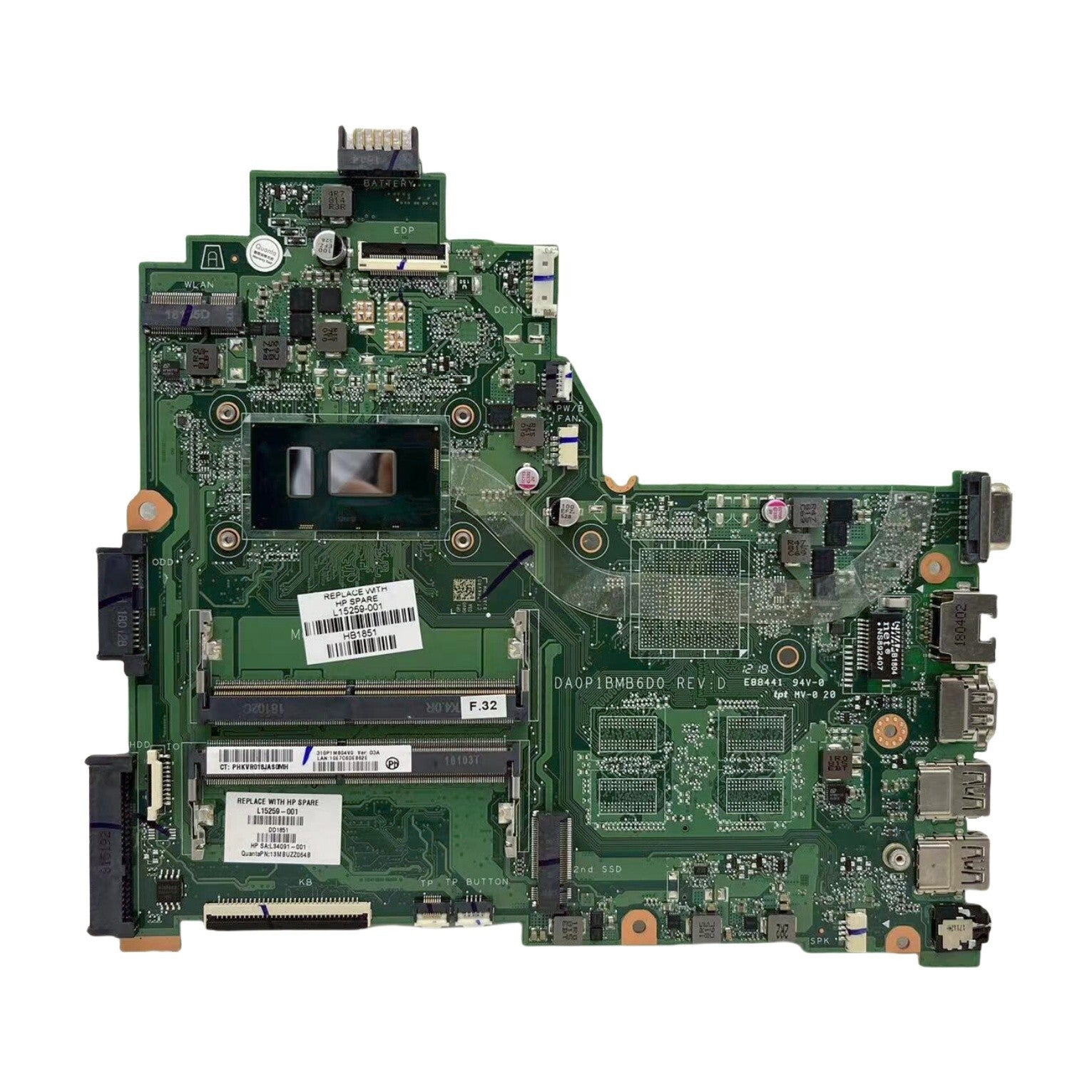 HP Pavilion 240 G6 Motherboard DA0P1BMB6D0 for i3-7020U - Enhance Your Laptop's Performance - Bighao-Era Laptop part