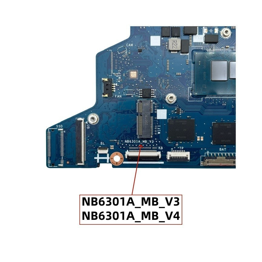 NB6301A_MB_V3/V4 Acer Aspire A315-510P Motherboard N100 i3-N305 4G/8G RAM - Bighao-Era Laptop part