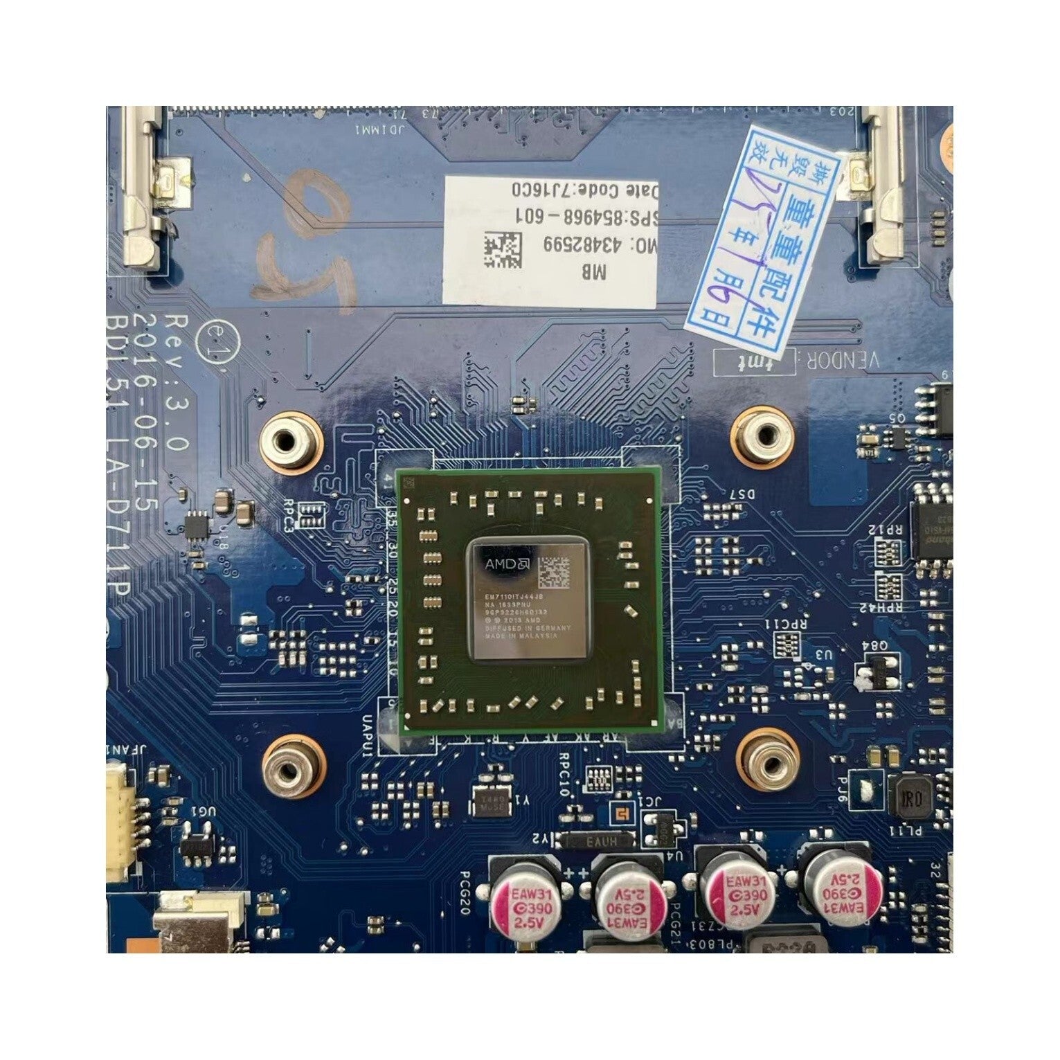 LA-D711P HP Pavilion 15-BA Motherboard with E2-7110 CPU 854968-601 - Bighao-Era Laptop part