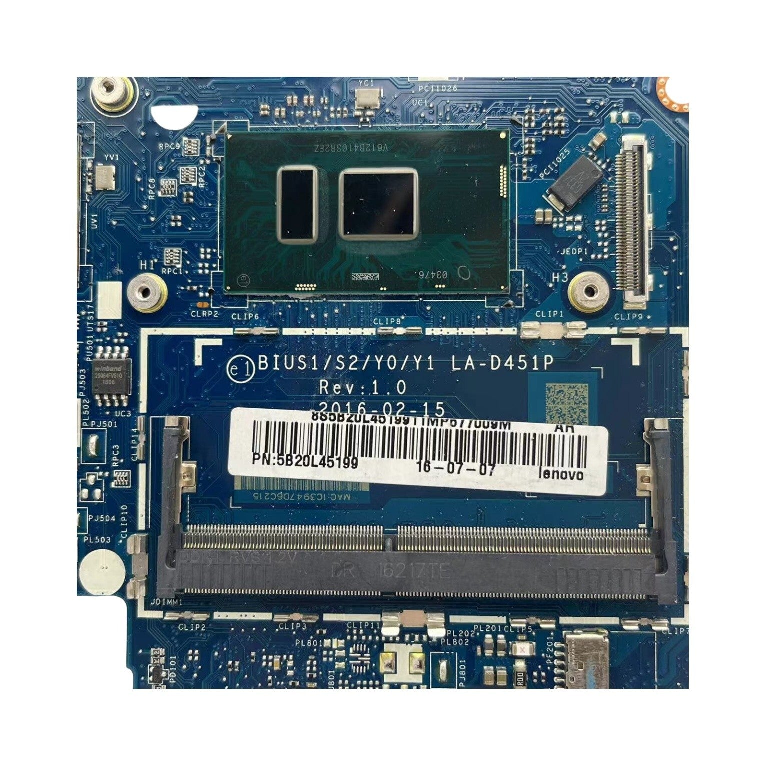 5B20L45199 Lenovo Yoga 510-14ISK Motherboard LA-D451P i7-6500U R7 M460 2G - Bighao-Era Laptop part