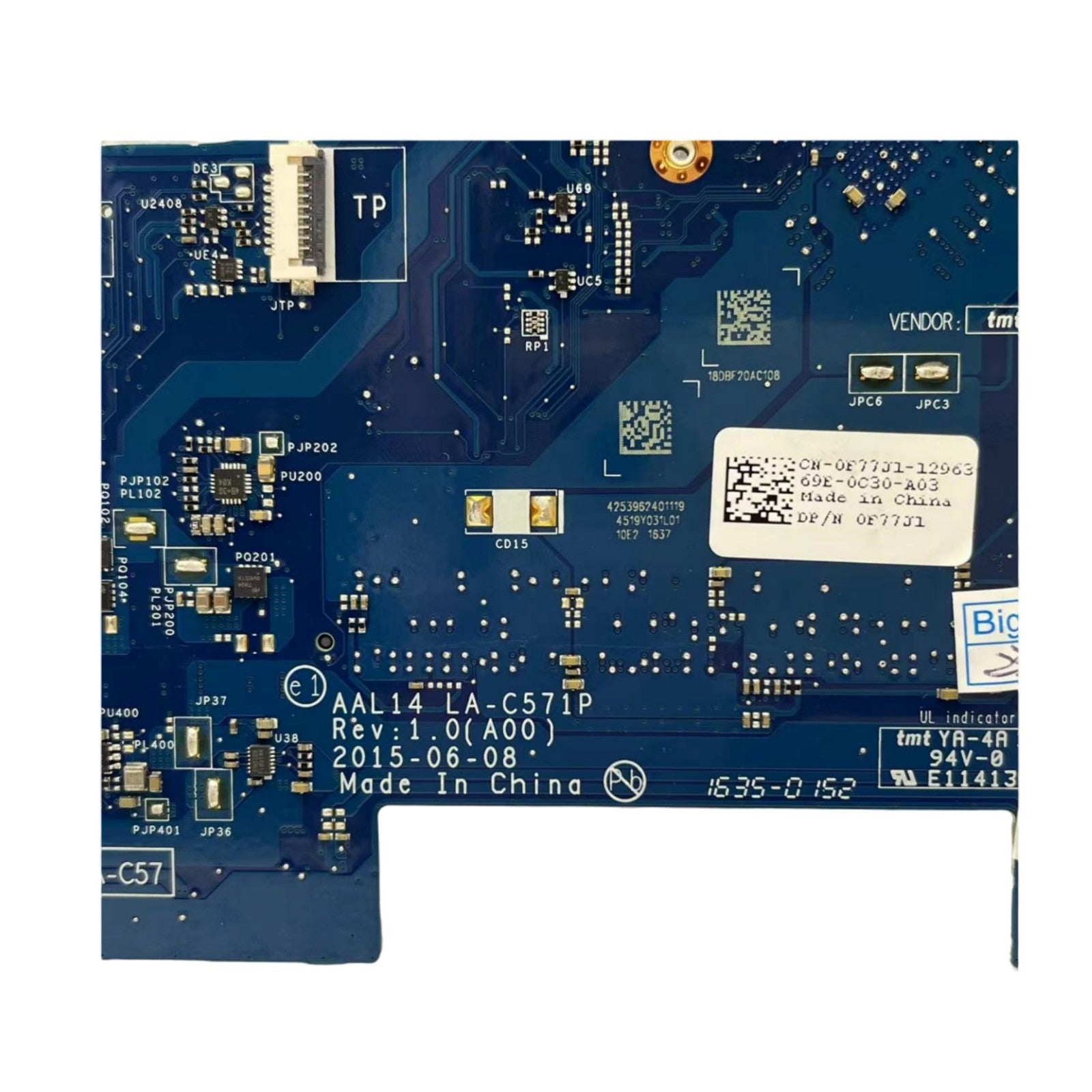 AAL14 LA-C571P Motherboard for DELL Inspiron 5152 5552 CN-0F77J1 N3700 - Bighao-Era Laptop part