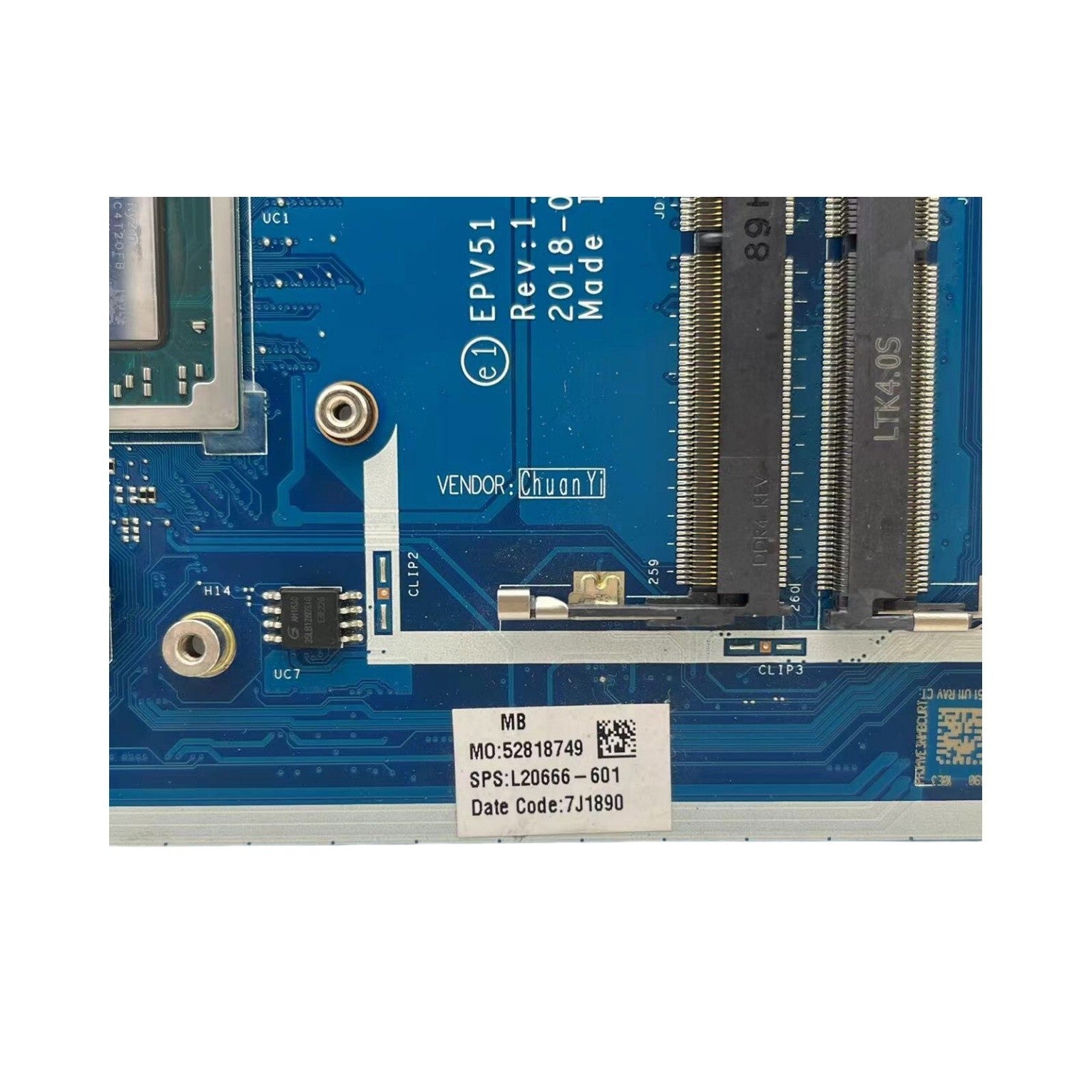 EPV51 LA-G076P For HP 15-DB Laptop Motherboard With R3-2200U CPU L20666-601 - Bighao-Era Laptop part