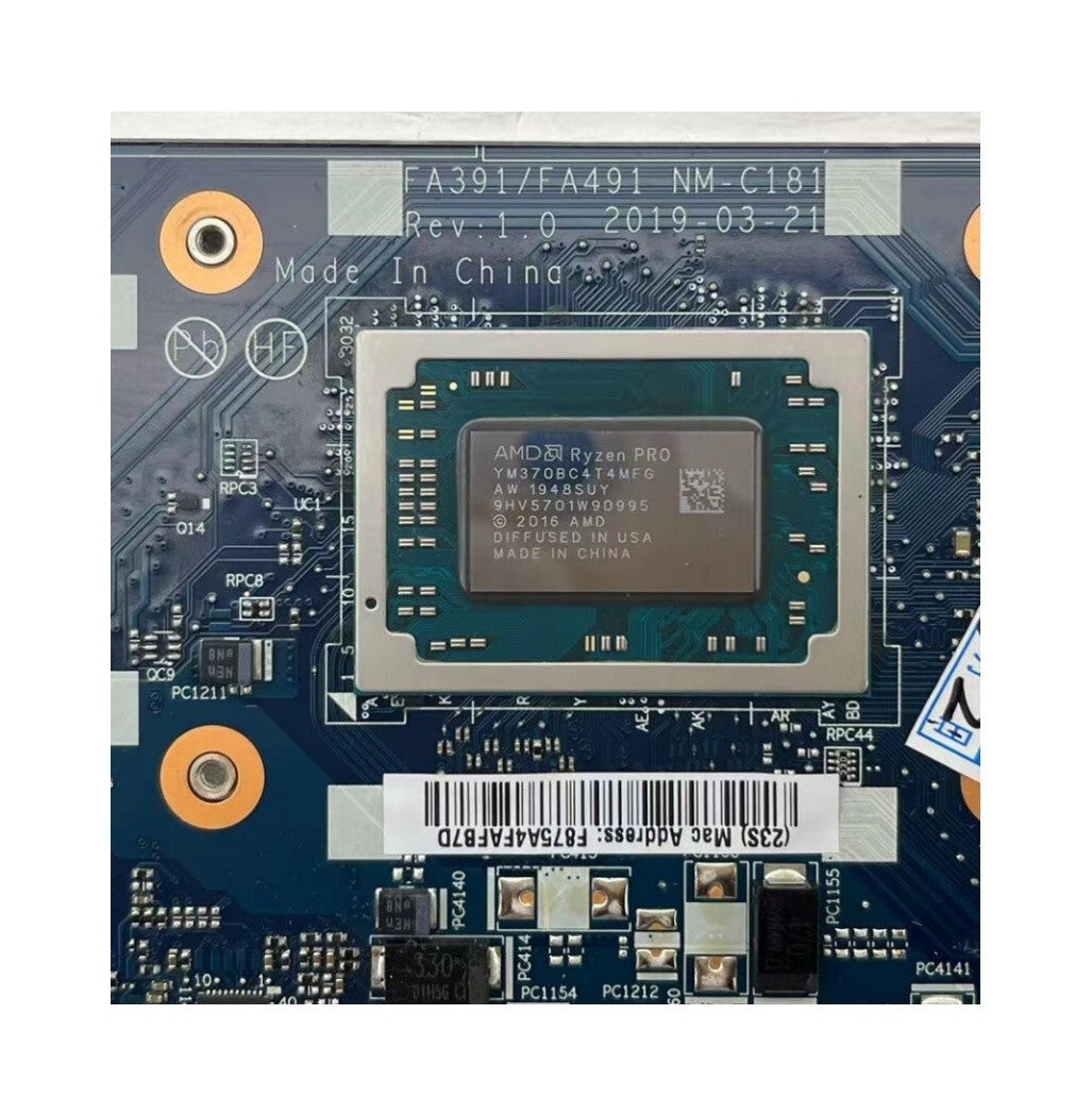 FRU:02DM192 NM-C181 For Lenovo ThinkPad X395 Laptop Motherboard R7-3700U 8GB - Bighao-Era Laptop part