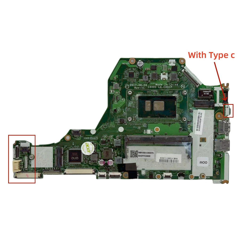 Acer Aspire A515-51 Motherboard LA-E891P i3-6006U 4GB RAM NBH3811003 - Bighao-Era Laptop part
