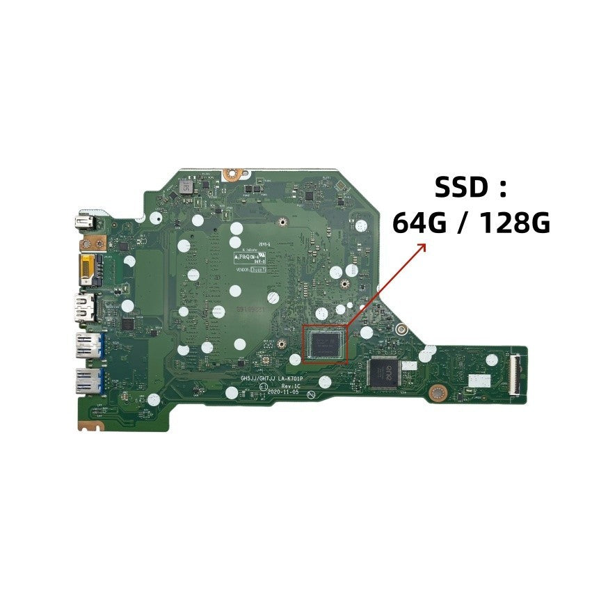 LA-K701P Acer Aspire A115-32 Laptop Motherboard with N4500 N5100 CPU and 64G/128G SSD Options - Bighao-Era Laptop part