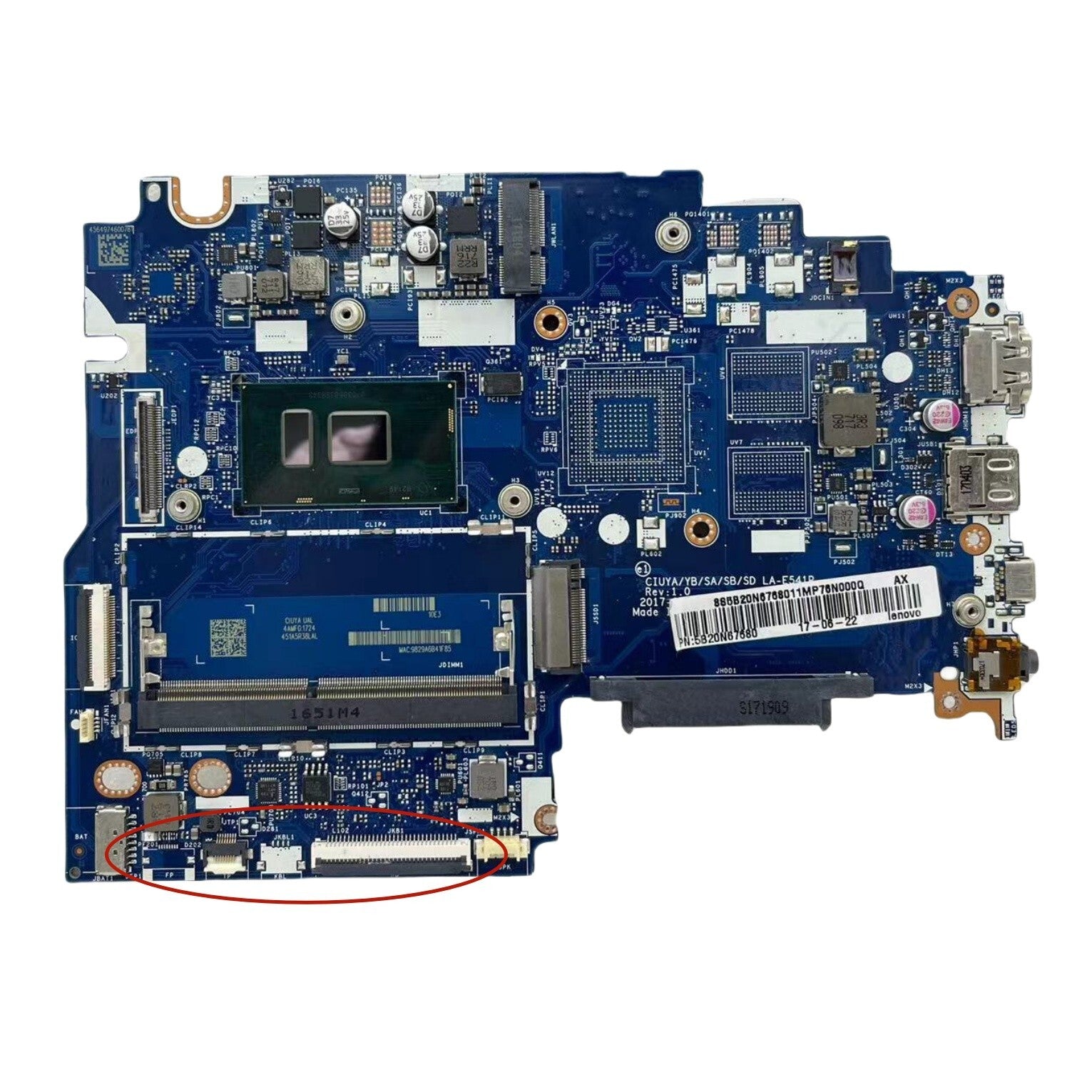 LA-E541P Lenovo Yoga 520-14IKB Motherboard UMA 4415U/i3-7100U CPU Replacement - Bighao-Era Laptop part