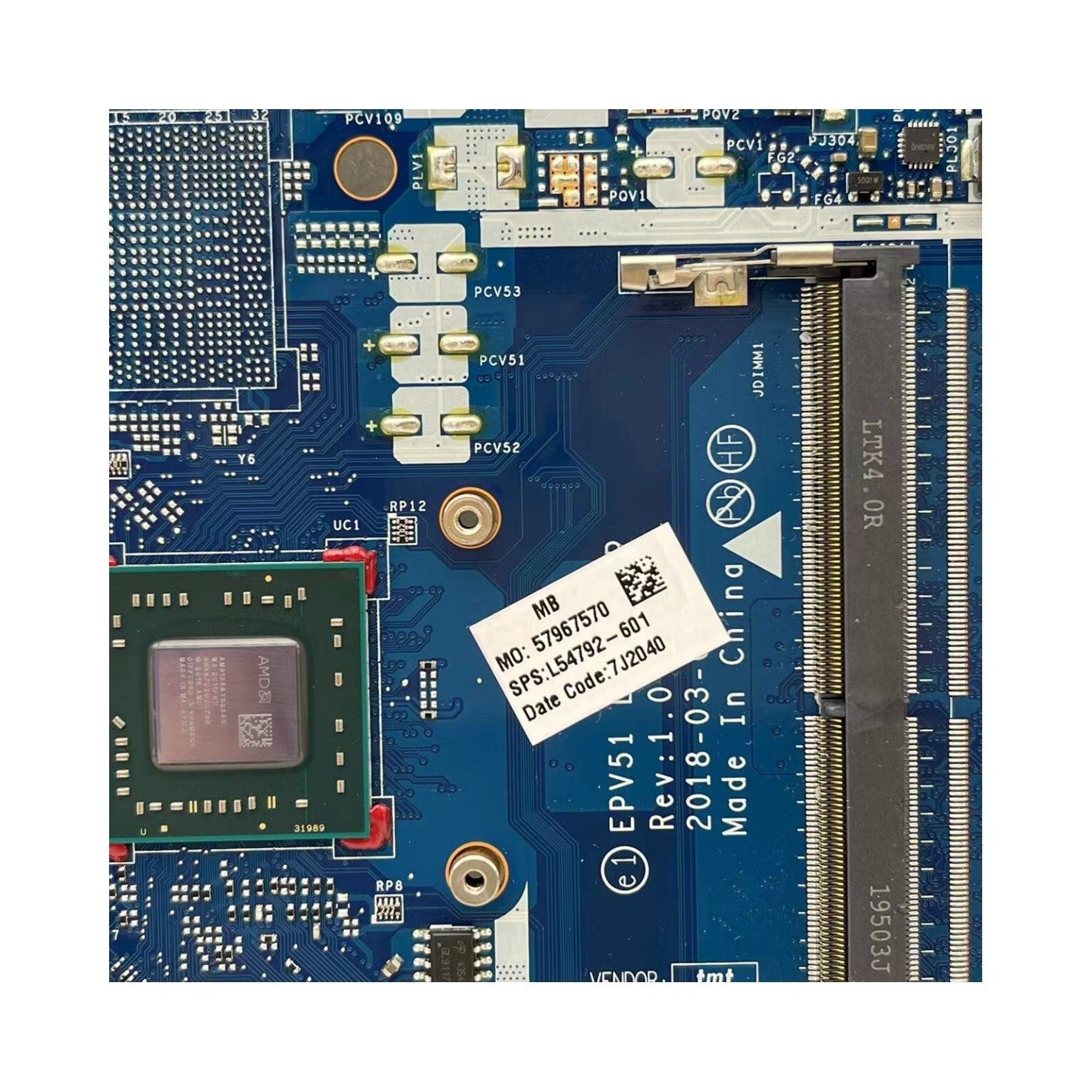 HP 255 G7 Laptop Motherboard LA-G078P with AMD A4-9125 CPU L54792-601 EPV51 - Bighao-Era Laptop part