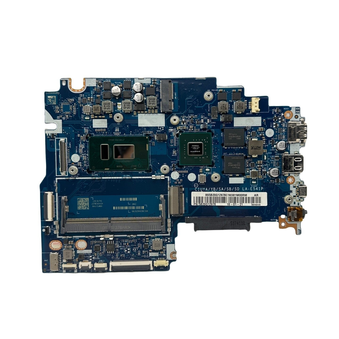 5B20Q12978 Lenovo Flex 5-1570 Motherboard LA-E541P with i7-8550U and 940M-2GB - Bighao-Era Laptop part