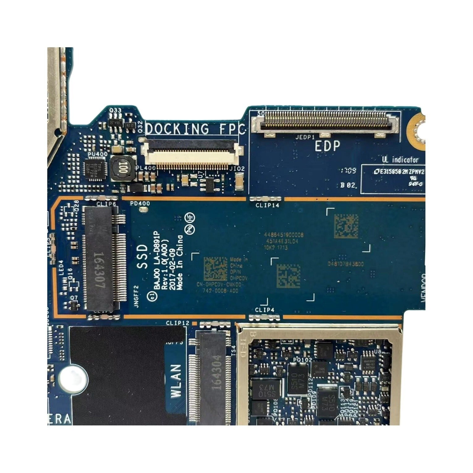 HPCDV LA-D891P Dell Latitude 5285 Motherboard i5-7200U CPU 8GB CN-0HPCDV - Bighao-Era Laptop part