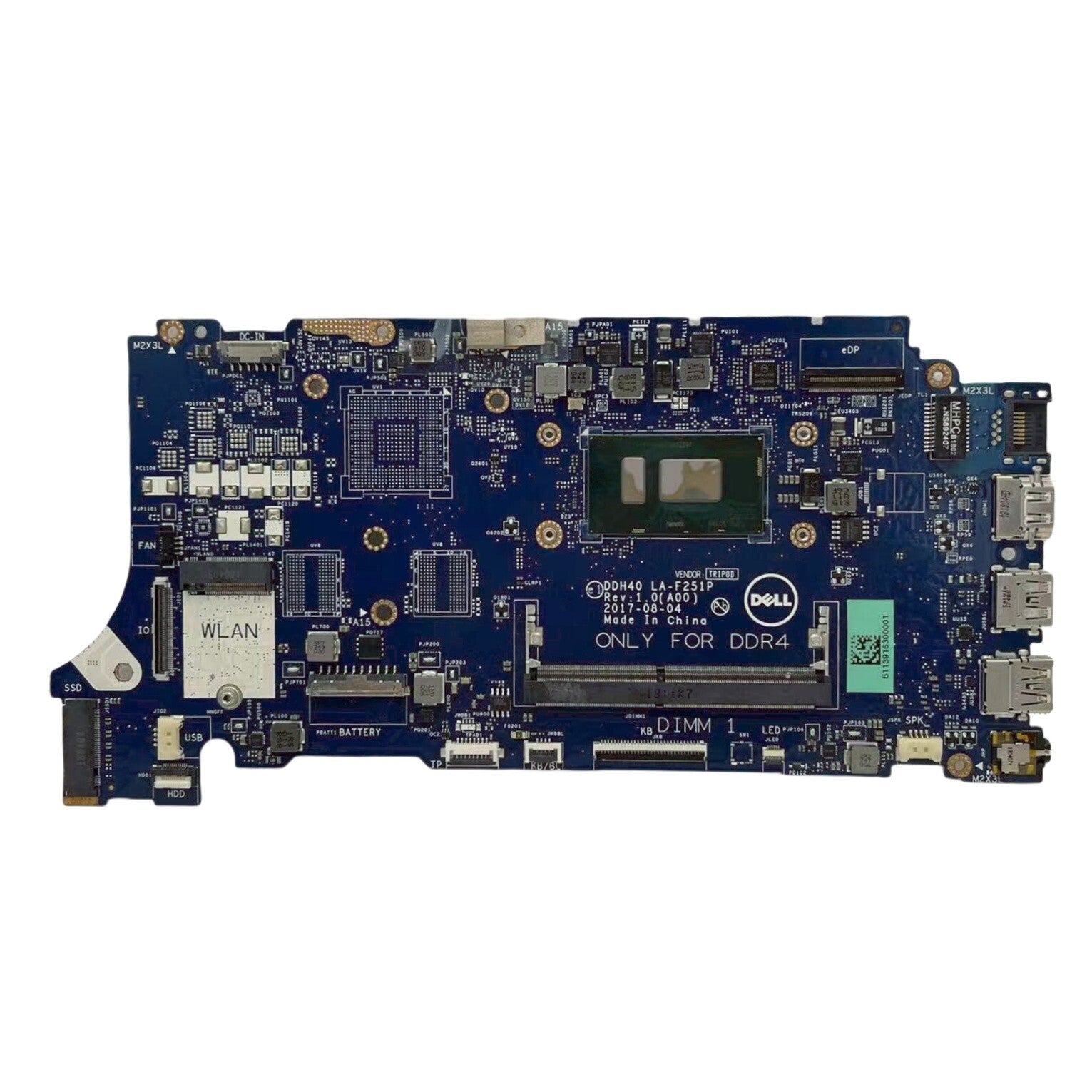 DELL Inspiron 7472 Motherboard LA-F251P i5-8250U DDH40 CN-0RN0N1 UMA - Bighao-Era Laptop part