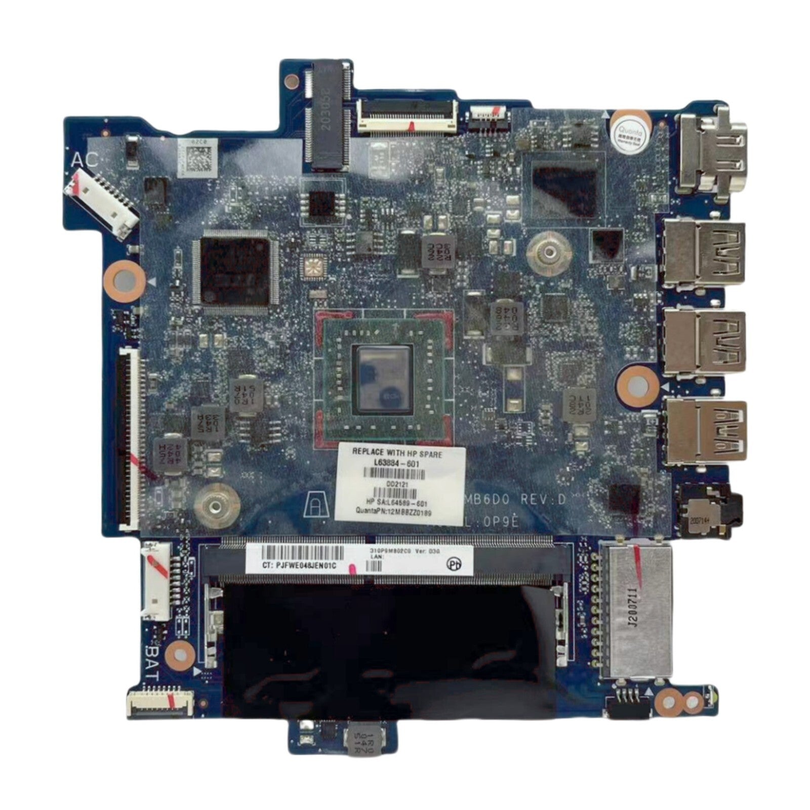HP Stream 14-DS Laptop Motherboard DA0P9EMB6D0 A4-9120E 64G EMMC L63884-601 - Bighao-Era Laptop part
