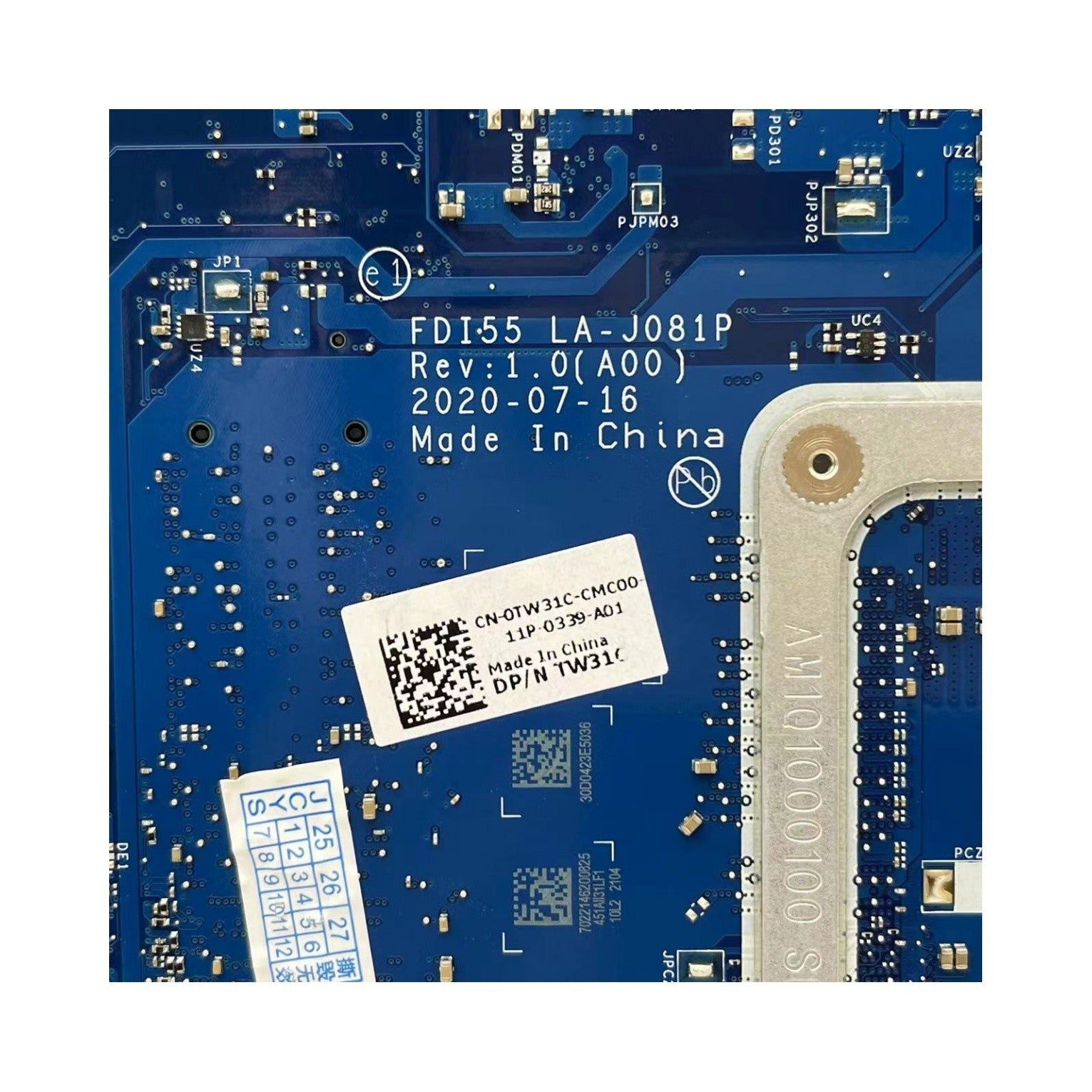 LA-J081P Dell Inspiron 3501 Motherboard UMA with i3-1005G1 CPU - Bighao-Era Laptop part